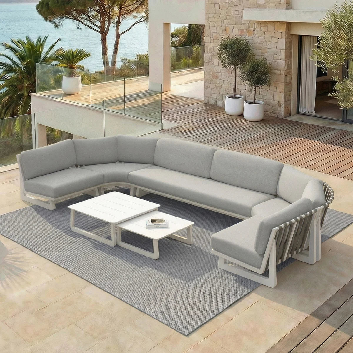 Conjunto de jardín esquinero Long Beach - 7 plazas (UK)