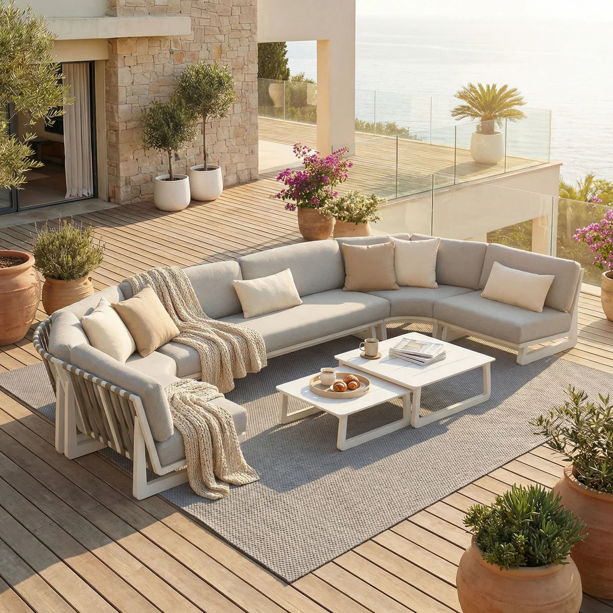 Long Beach Corner Garden Lounge set - 7 seats (UK)