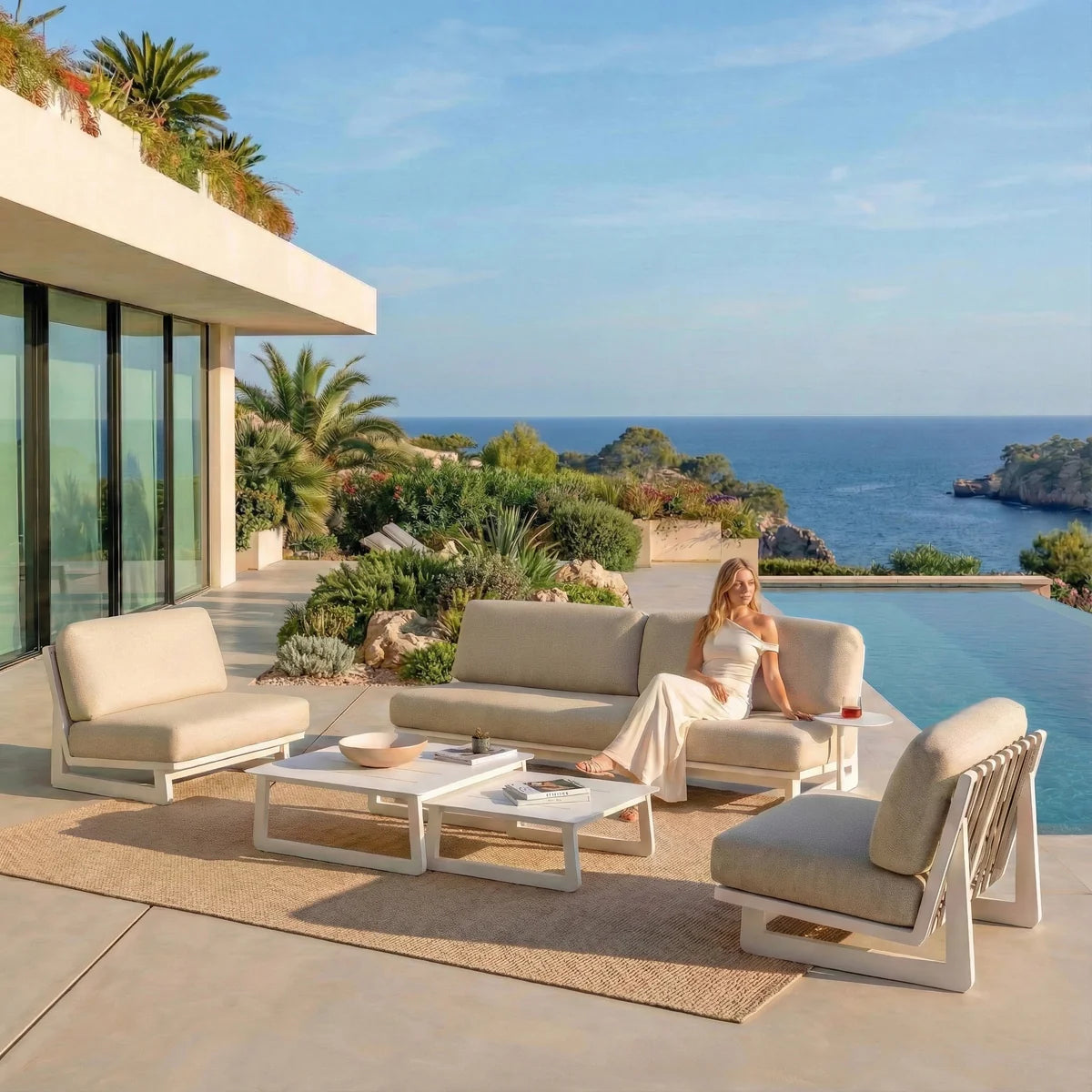 Long Beach garden lounge set - 5 seats ( UK V3 )