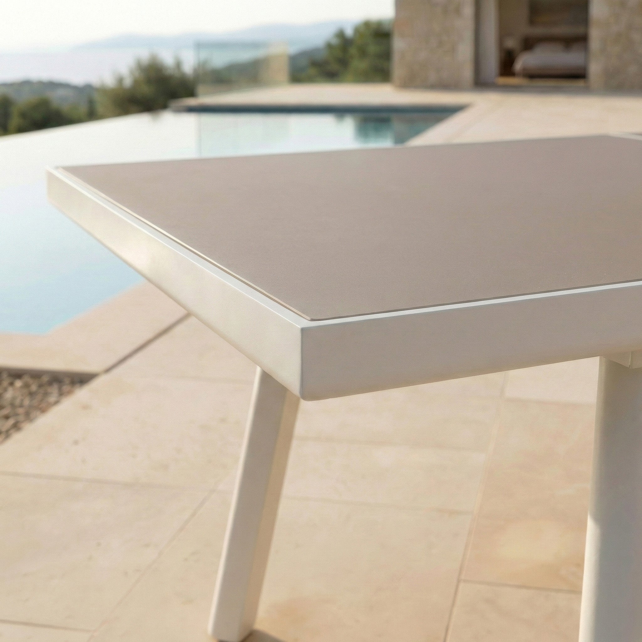 Table de jardin extensible automatique 10 places Aluminium Amalfi - (200/260X96)