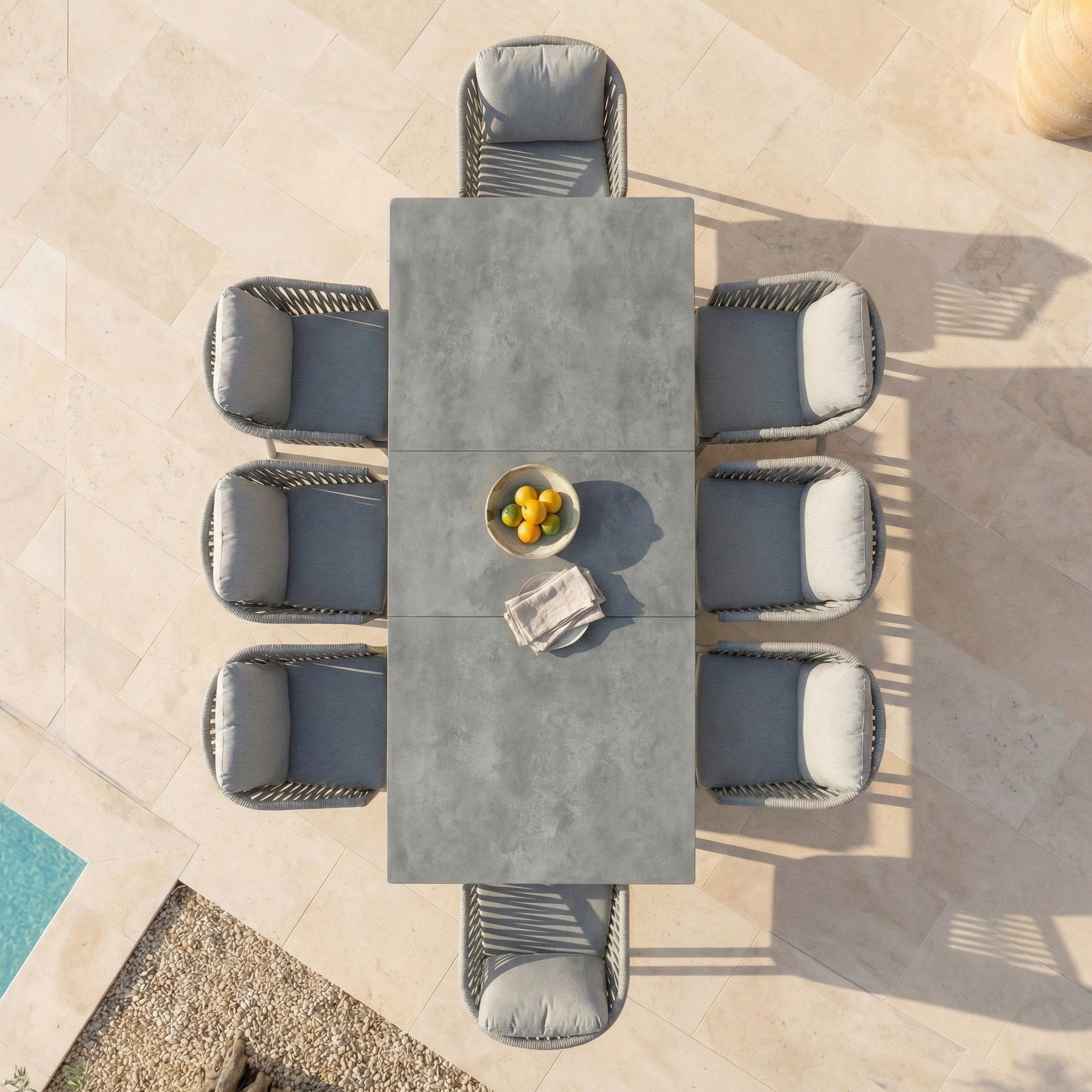 Table de jardin extensible automatique aluminium Amalfi (240/300x96cm)