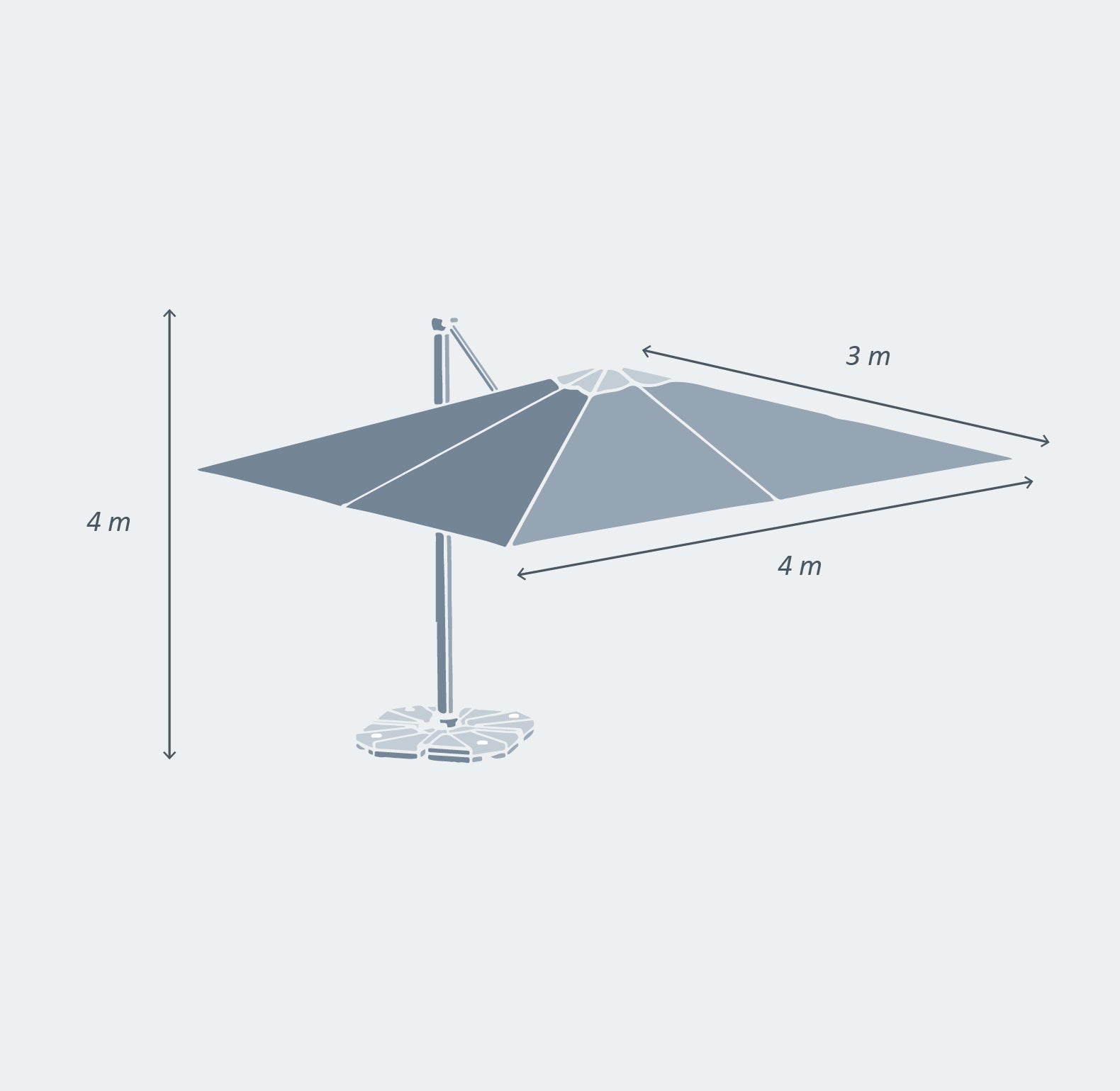 Parasol déporté Yucatan (L4 x 3m)