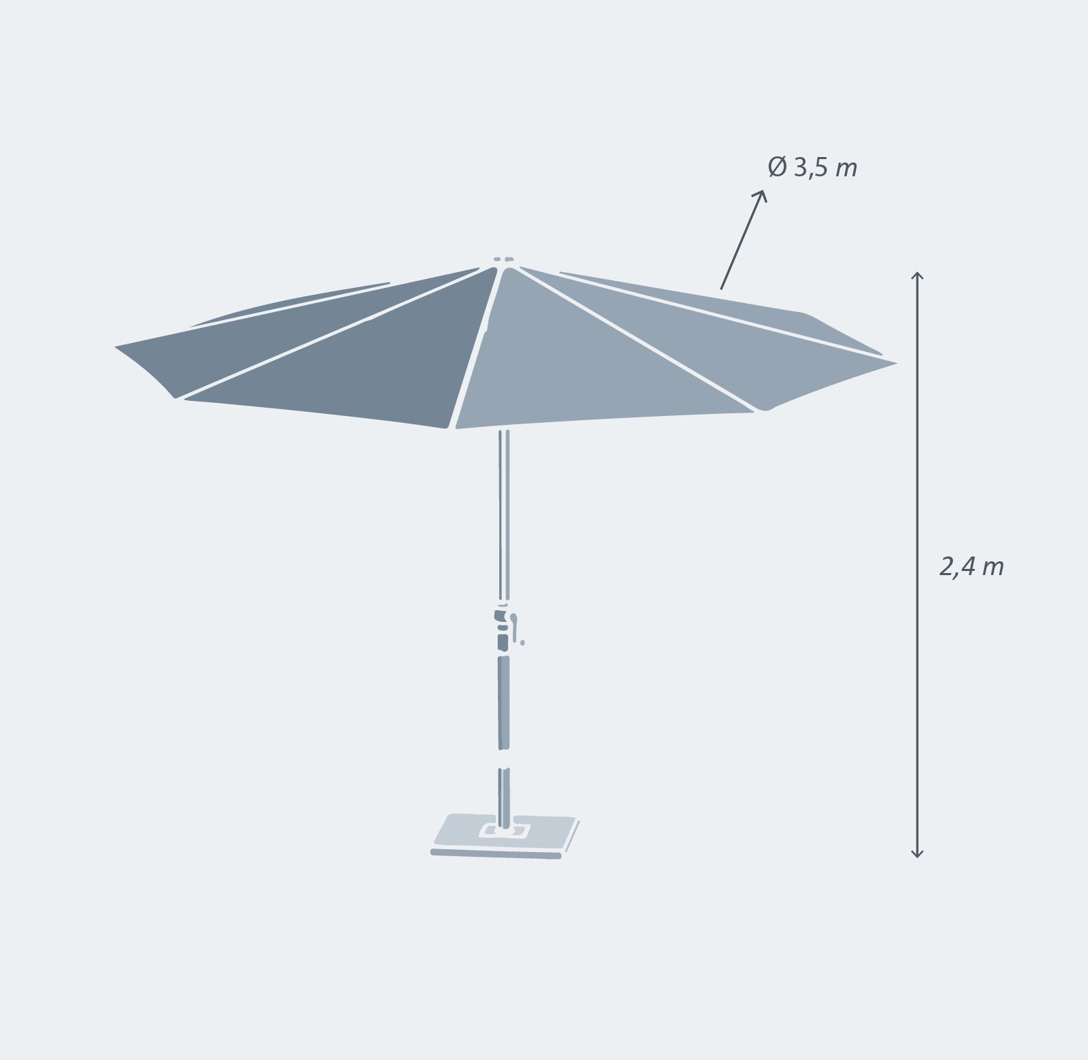 Yucatan round parasol (D3.5m)