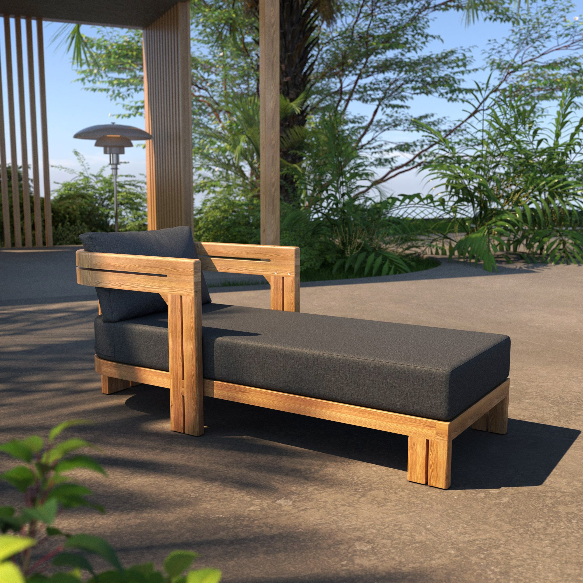 Chaise longue de jardin en teck Zanzibar