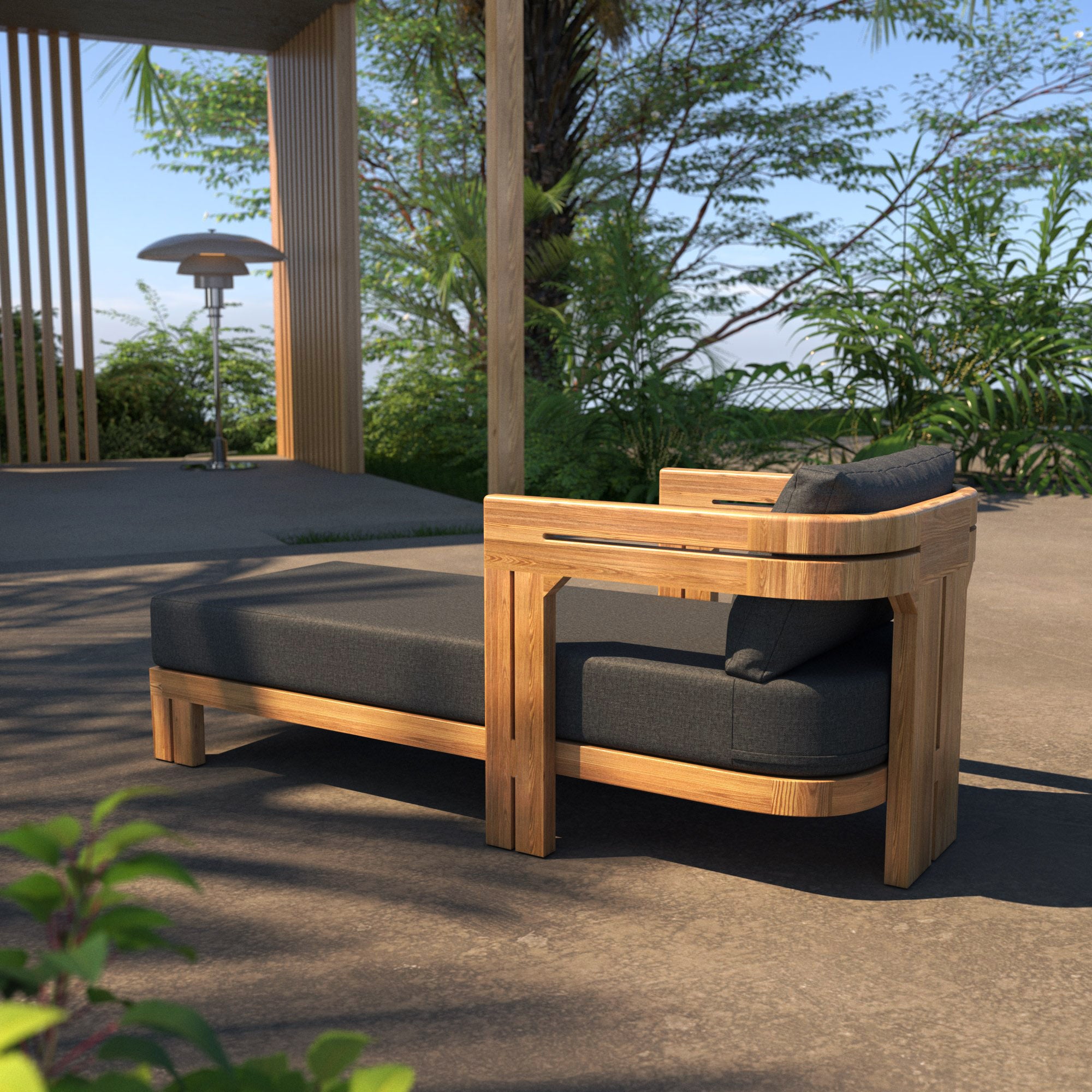 Chaise longue de jardin en teck Zanzibar