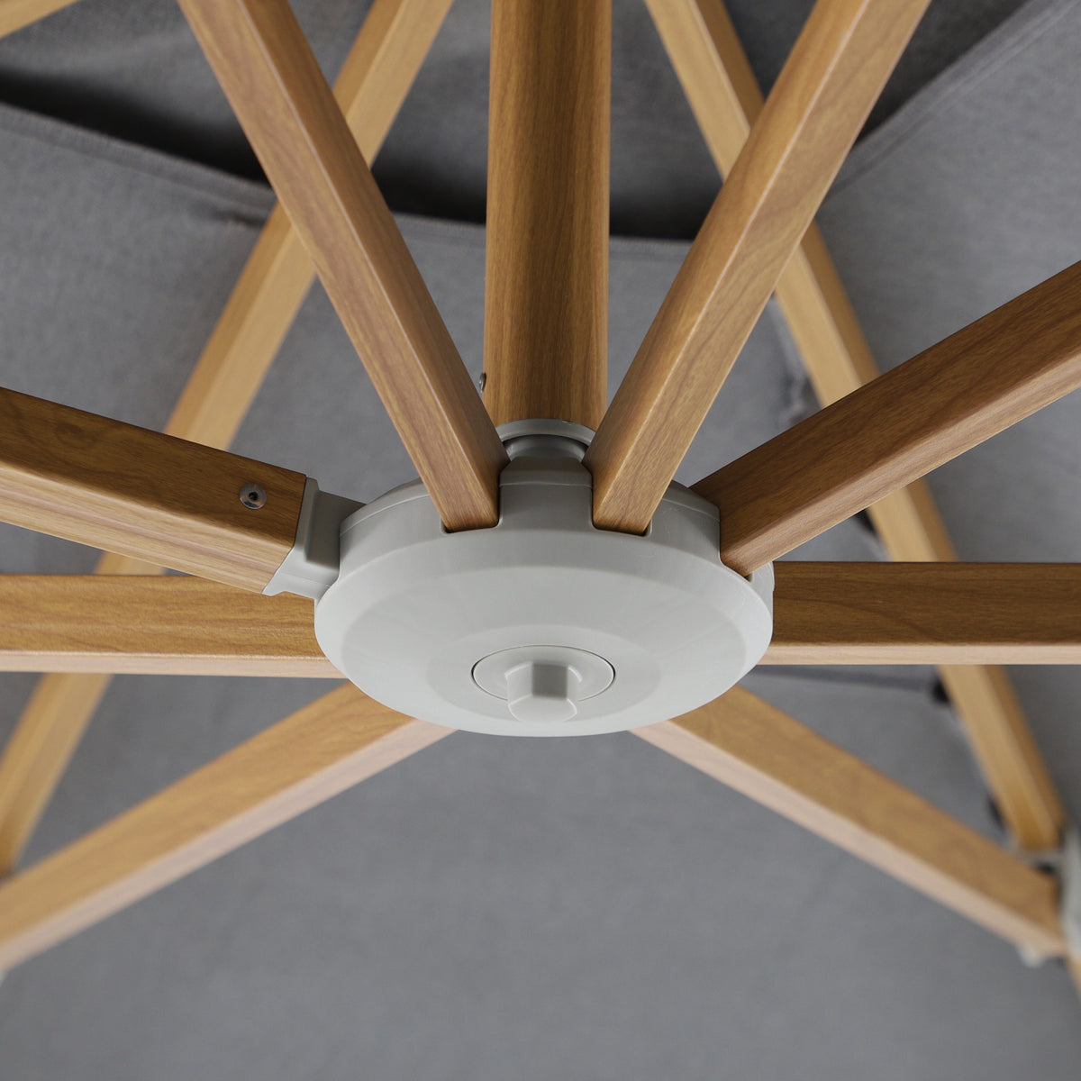 Parasol Déporté Professionnel ELYRA 3 x 3 m – Mât Effet Bois