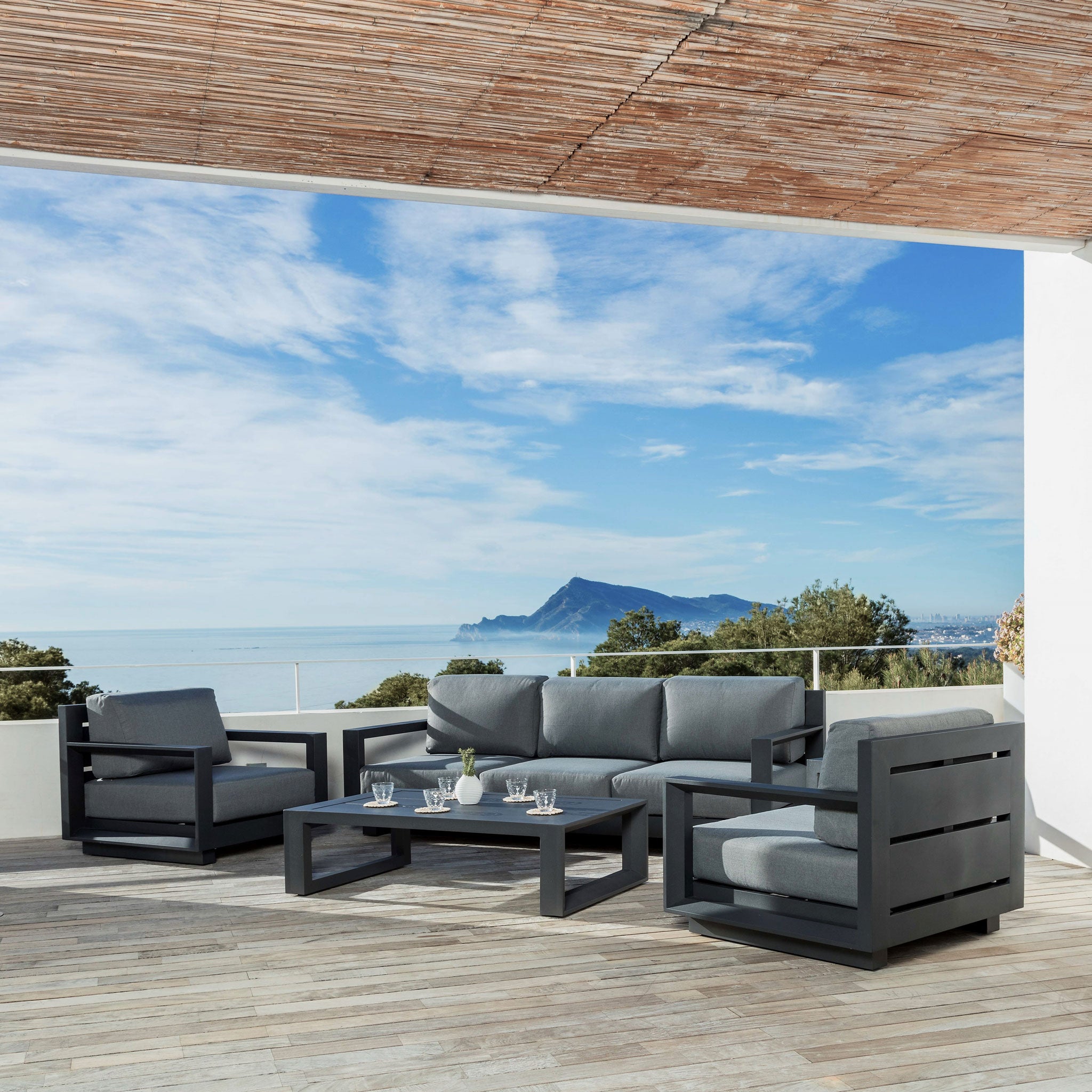 Table basse rectangulaire en aluminium Elba 120x72cm