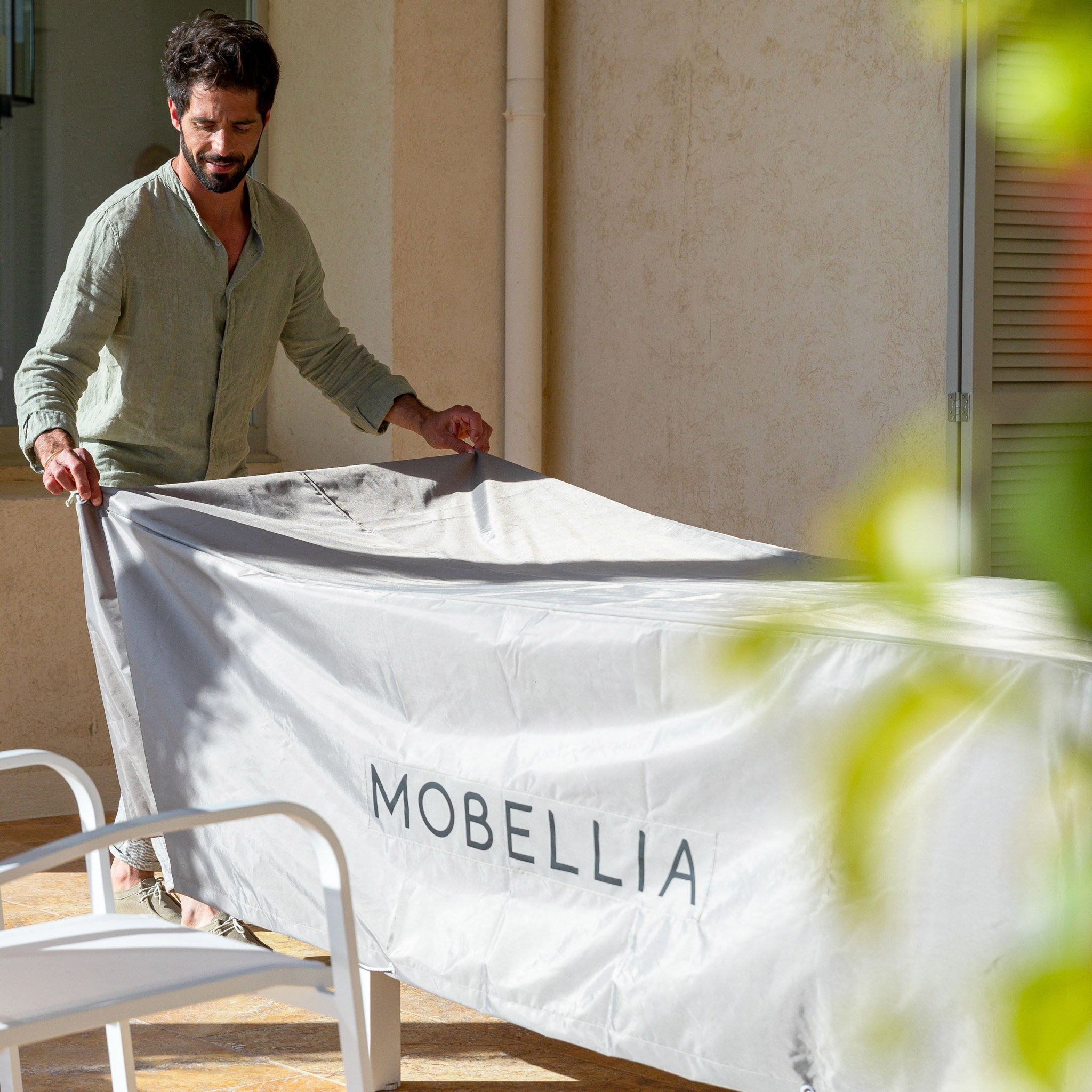 Housse de protection imperméable pour table carrée - Mobellia