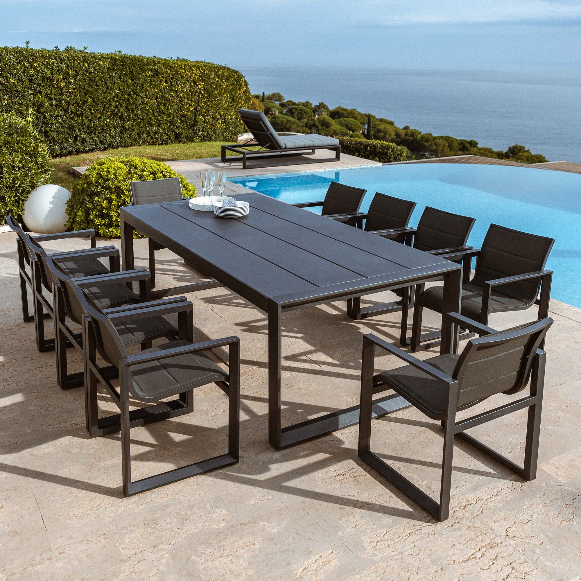 Set di 2 poltrone da giardino/pranzo Elba