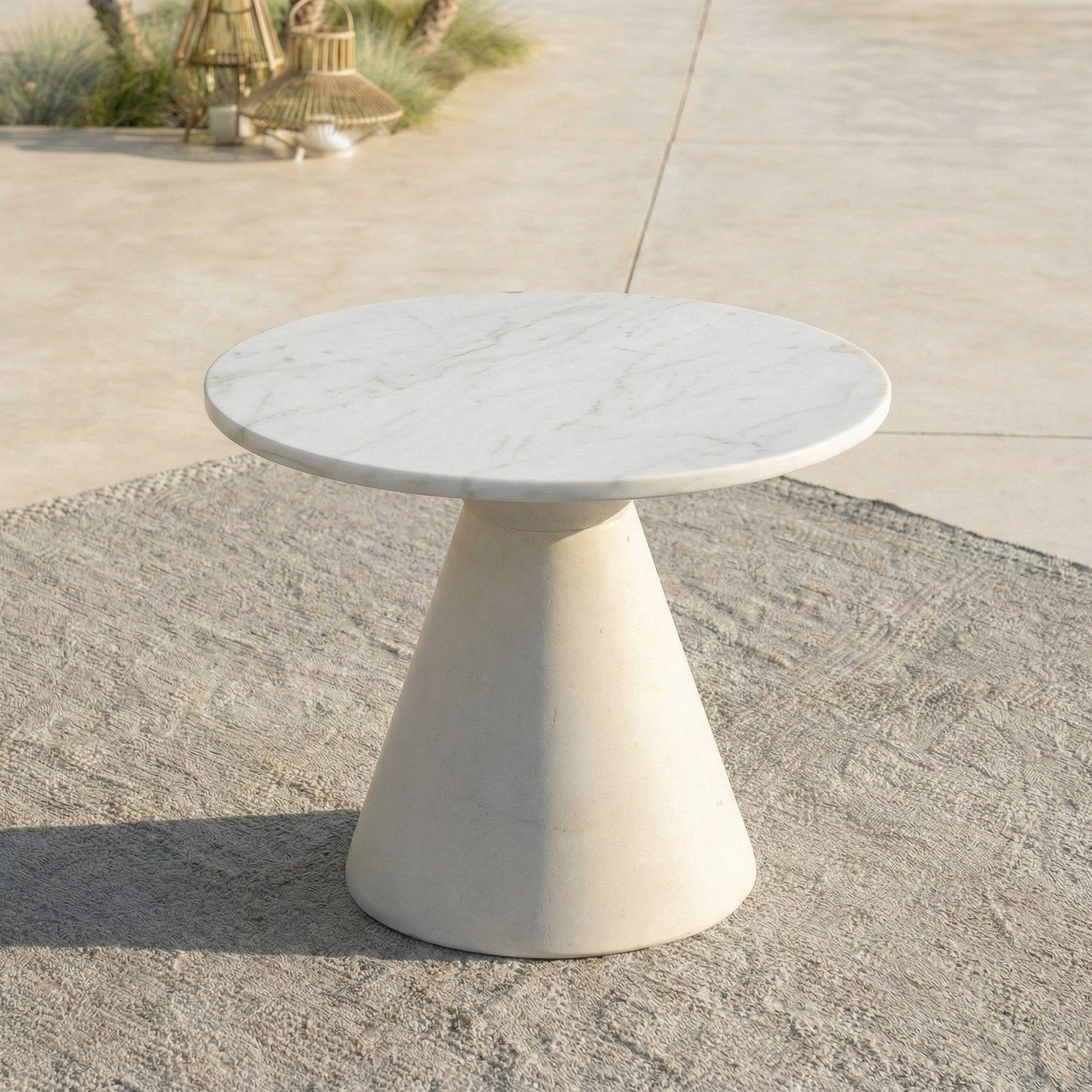 Table basse ronde de jardin en aluminium/céramique Riviera (D60cm)