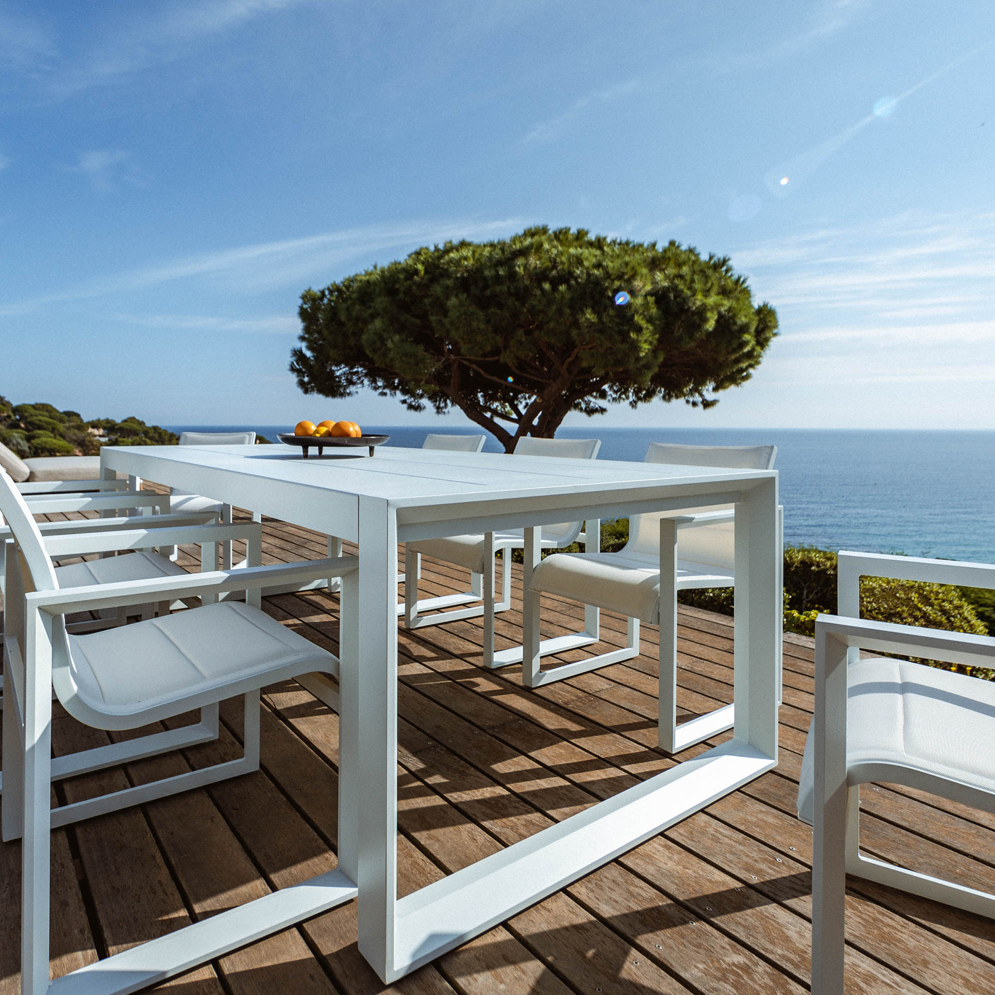 Table de jardin rectangulaire 10 places Elba en aluminium 240x118 cm