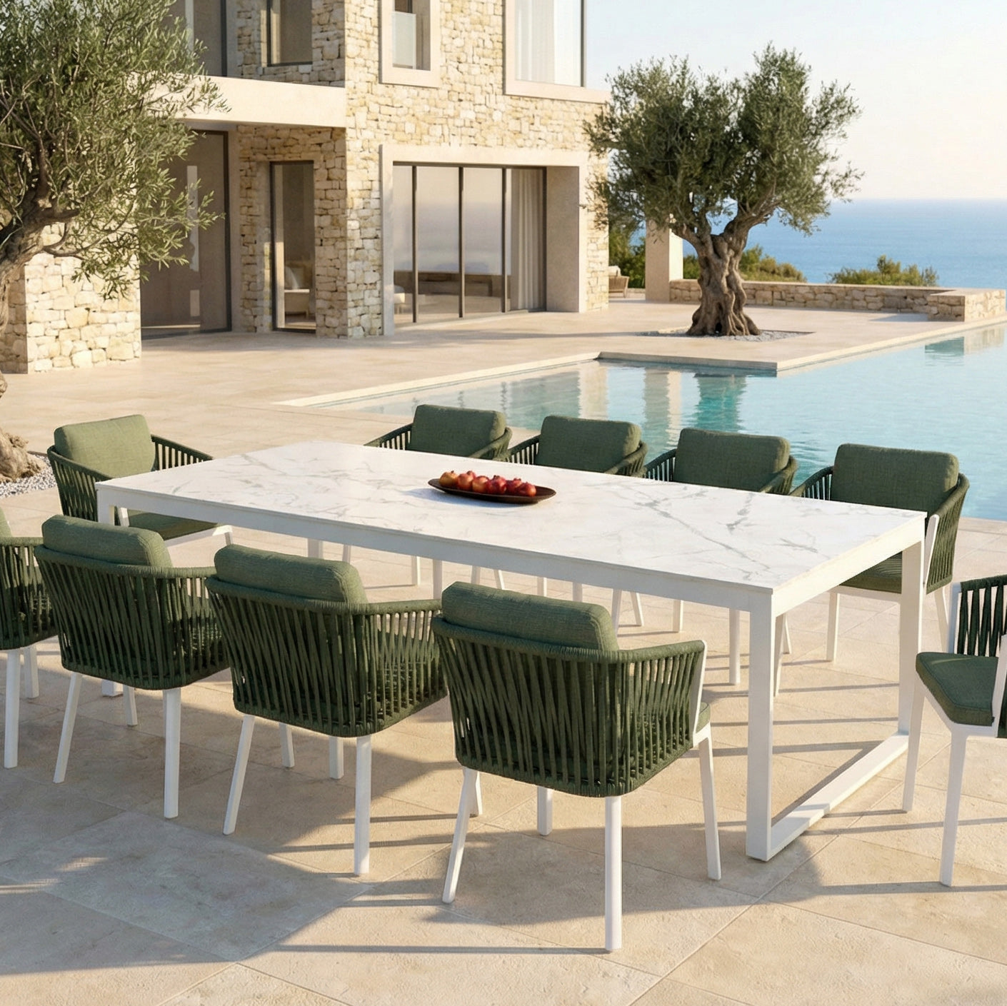 Table de jardin 12 places Aluminium/Céramique Kore ( 260 x 120 cm)