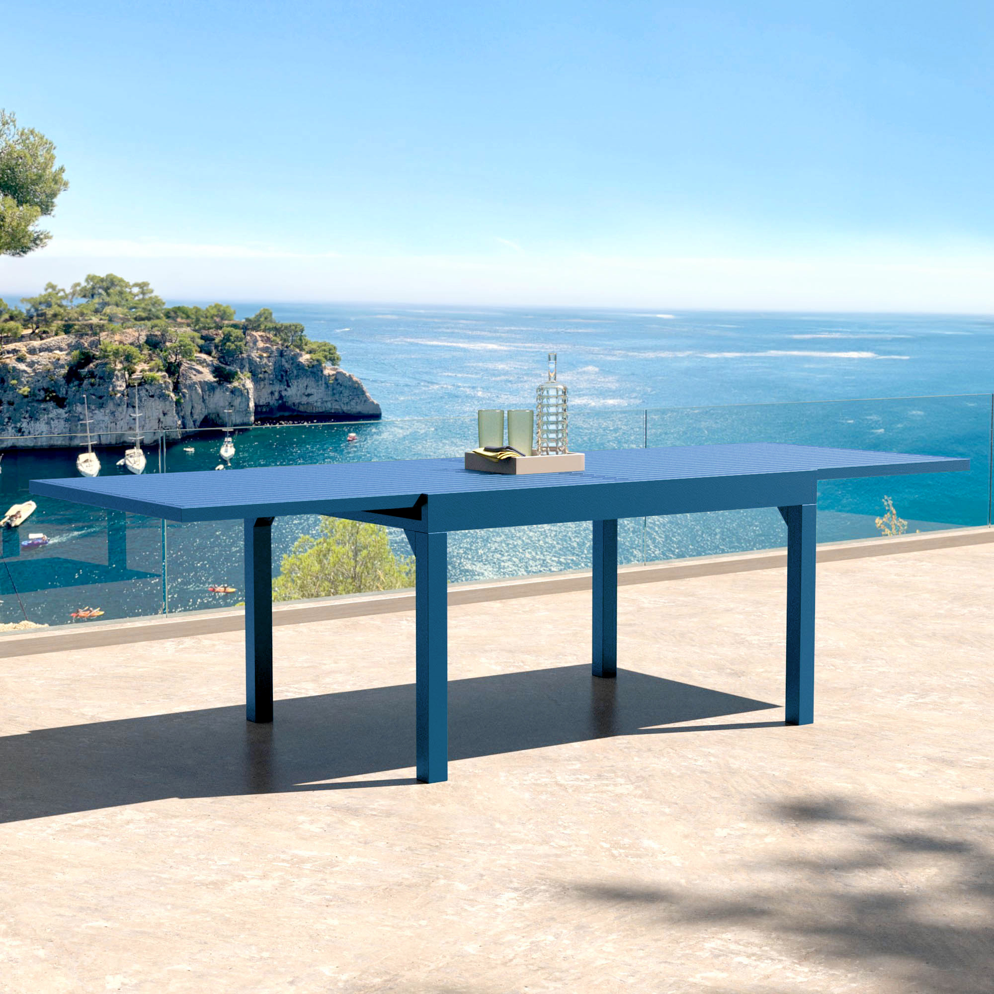 Murano 10-Seater Extendable Garden Table in aluminium (270 x 90 cm)