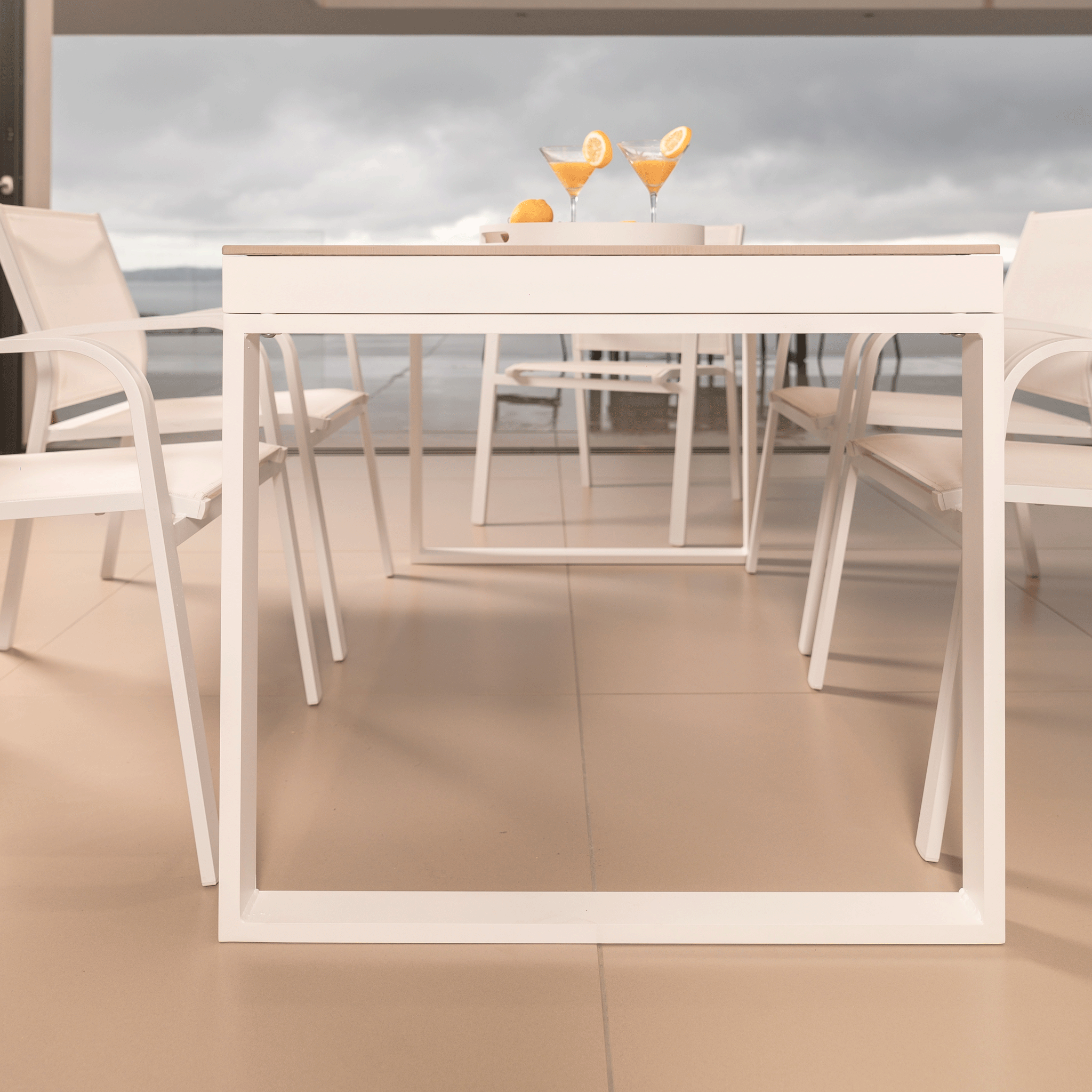 Table de jardin 6 places Aluminium/Céramique Kore (150 x 72 cm) - Mobellia