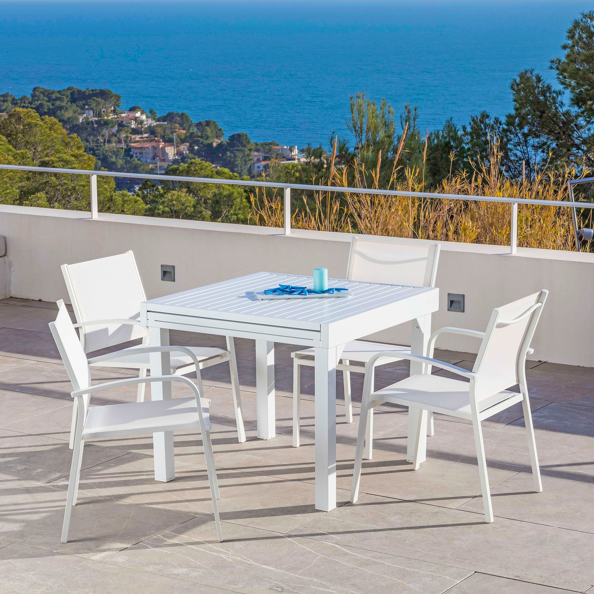 Table de jardin extensible 8 places Aluminium Murano (180 x 90 cm) - Mobellia
