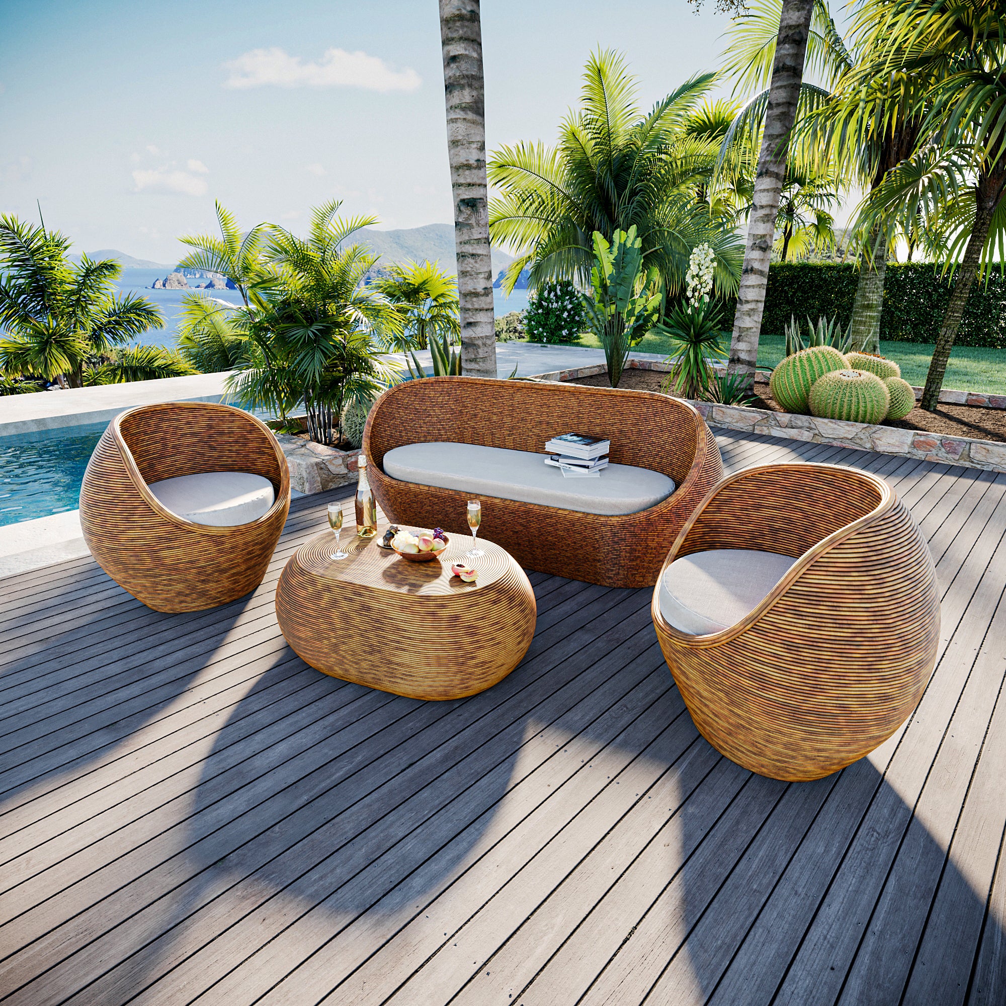 Salon de jardin Trinidad - 5 places - Mobellia