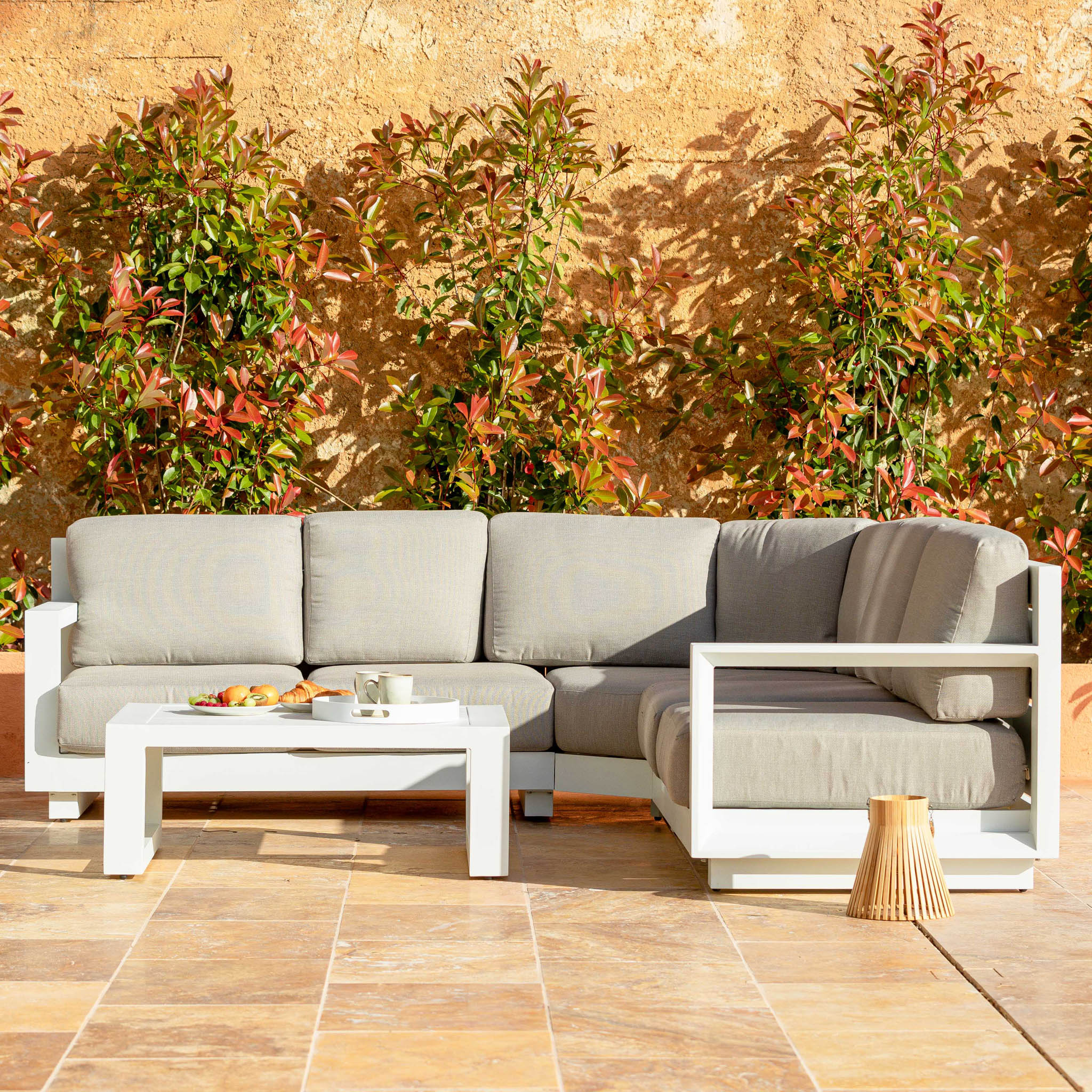 Salon de jardin d'angle Elba - 5 places - Mobellia