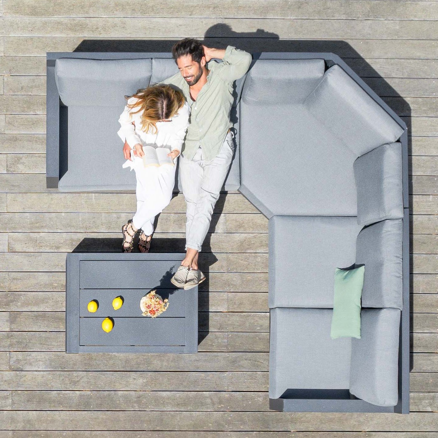 Salon de jardin d'angle Elba - 5 places - Mobellia