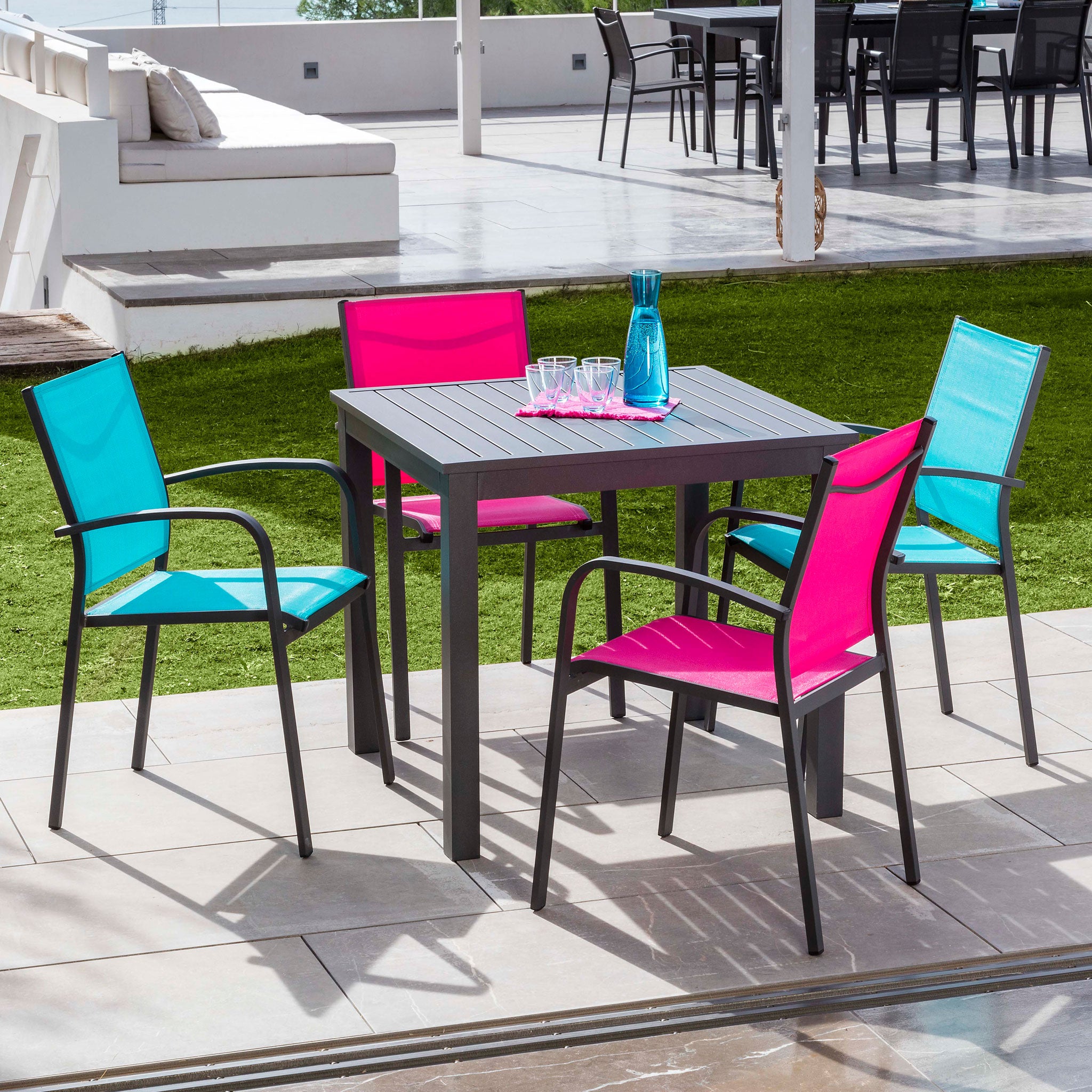 Table de jardin 4 places Aluminium Murano (90 x 90 cm) - Mobellia