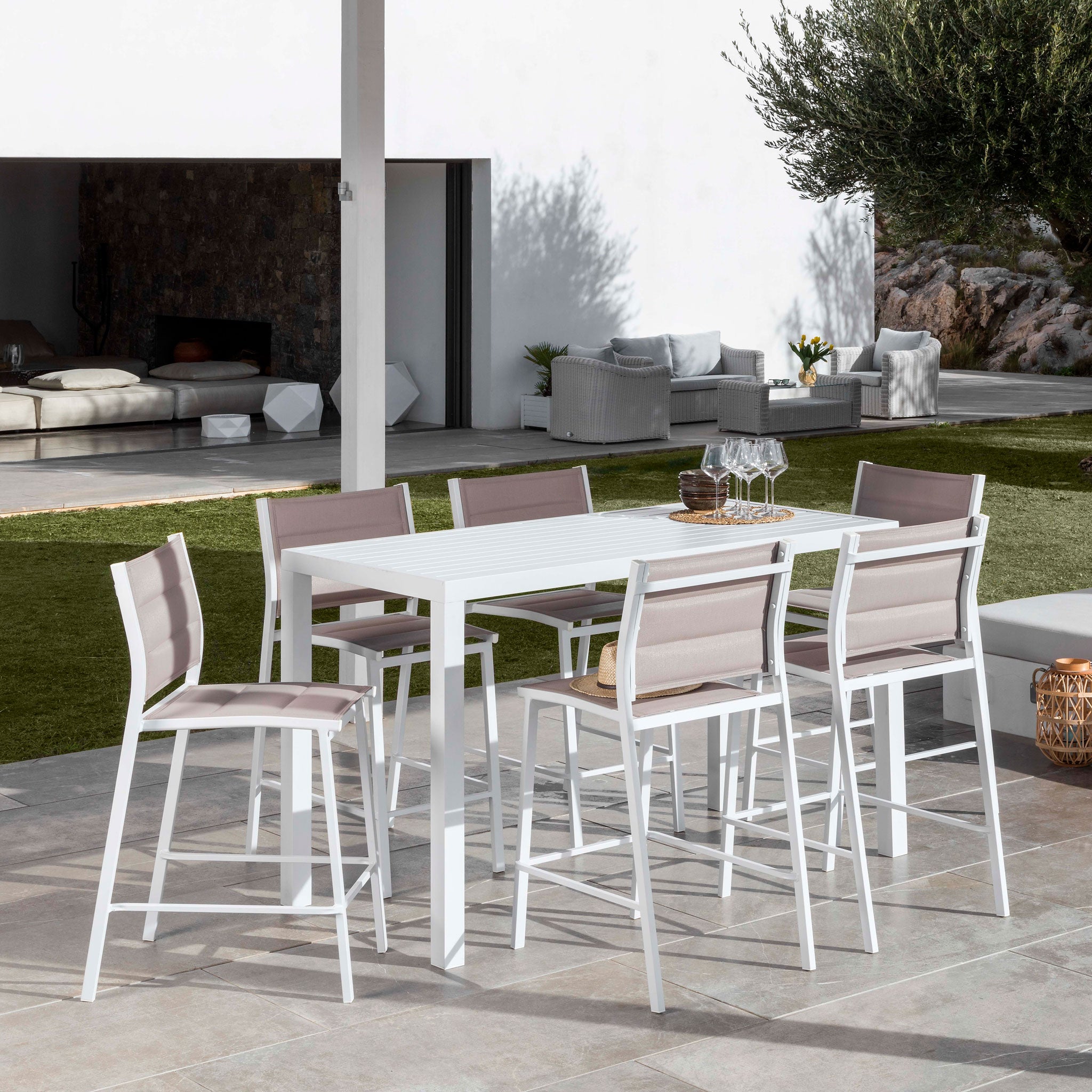 Tabouret de jardin Alu empilable Murano - Mobellia