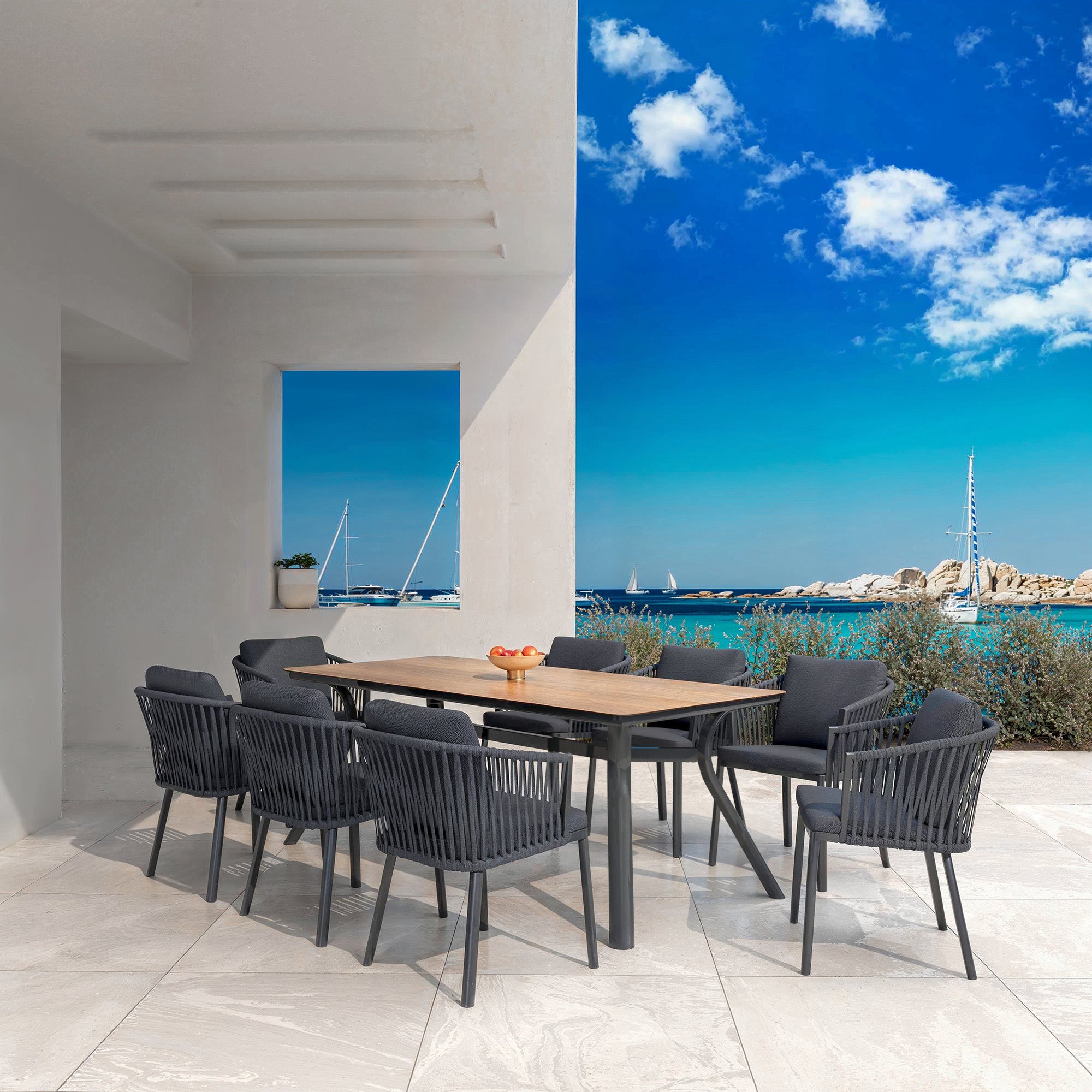Mesa de jardín rectangular Amalfi de 8 plazas (200 x 90 cm)