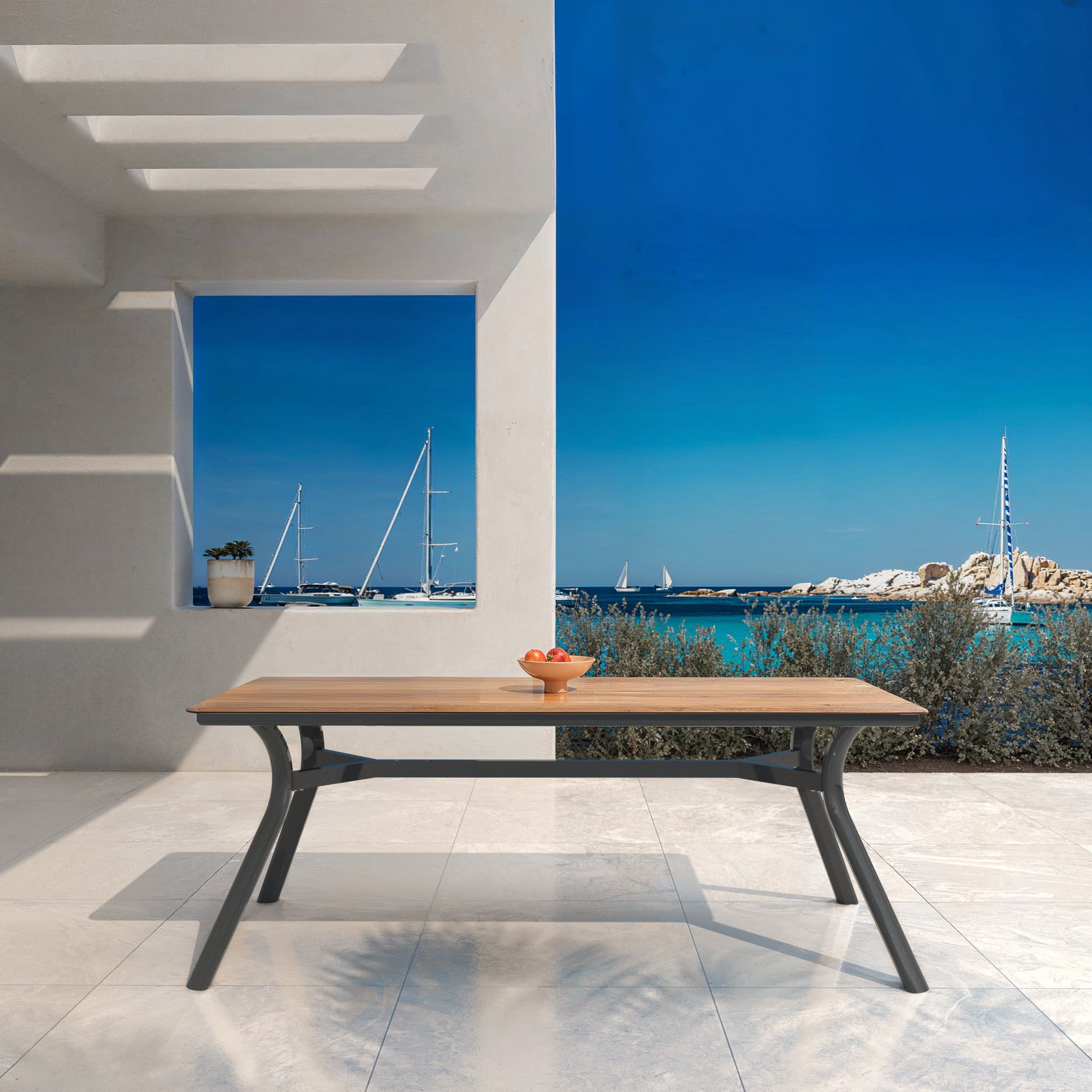 Table de jardin rectangulaire 8 places Amalfi ( 200 x 90 cm)