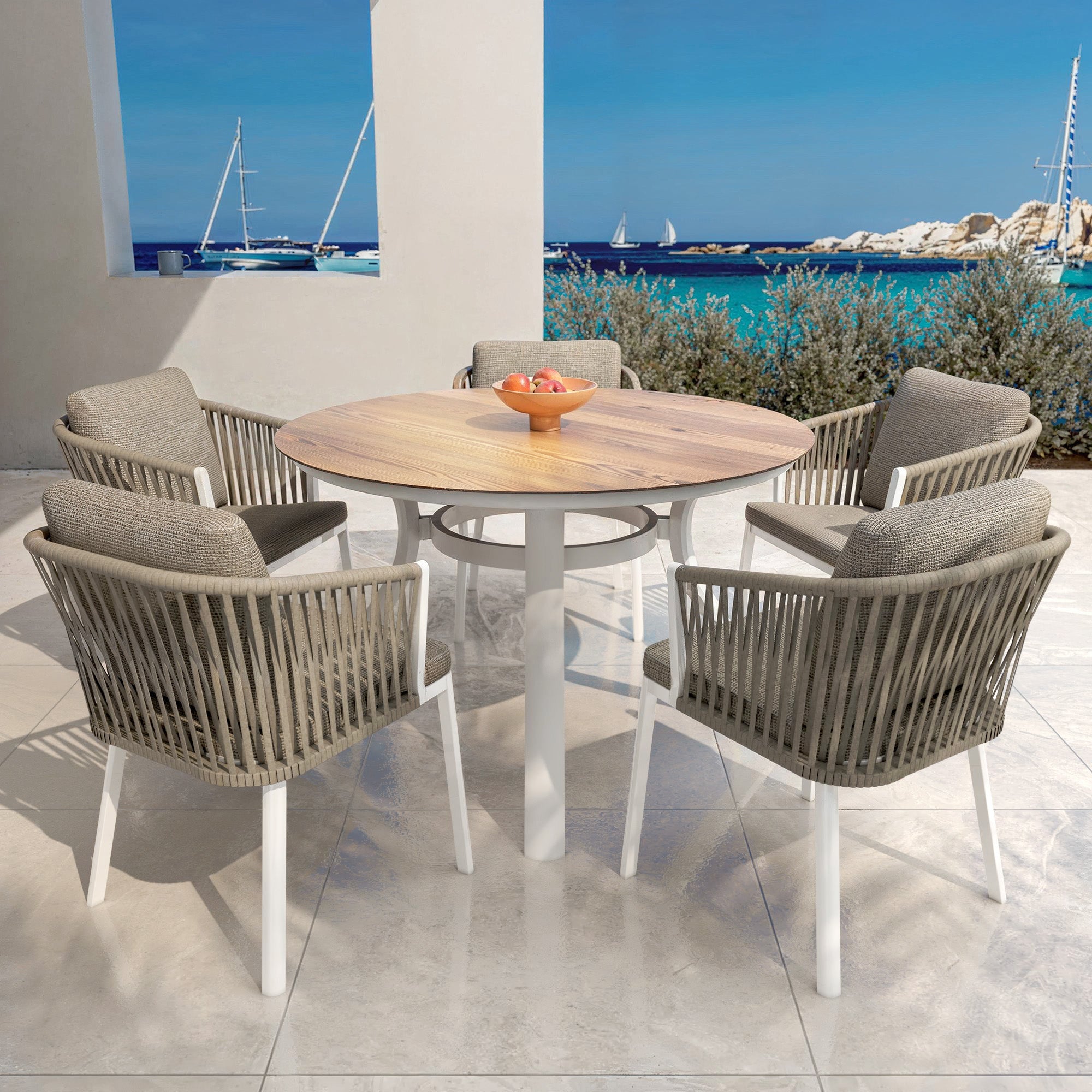 Table de jardin ronde 5 places Amalfi (D120 cm)