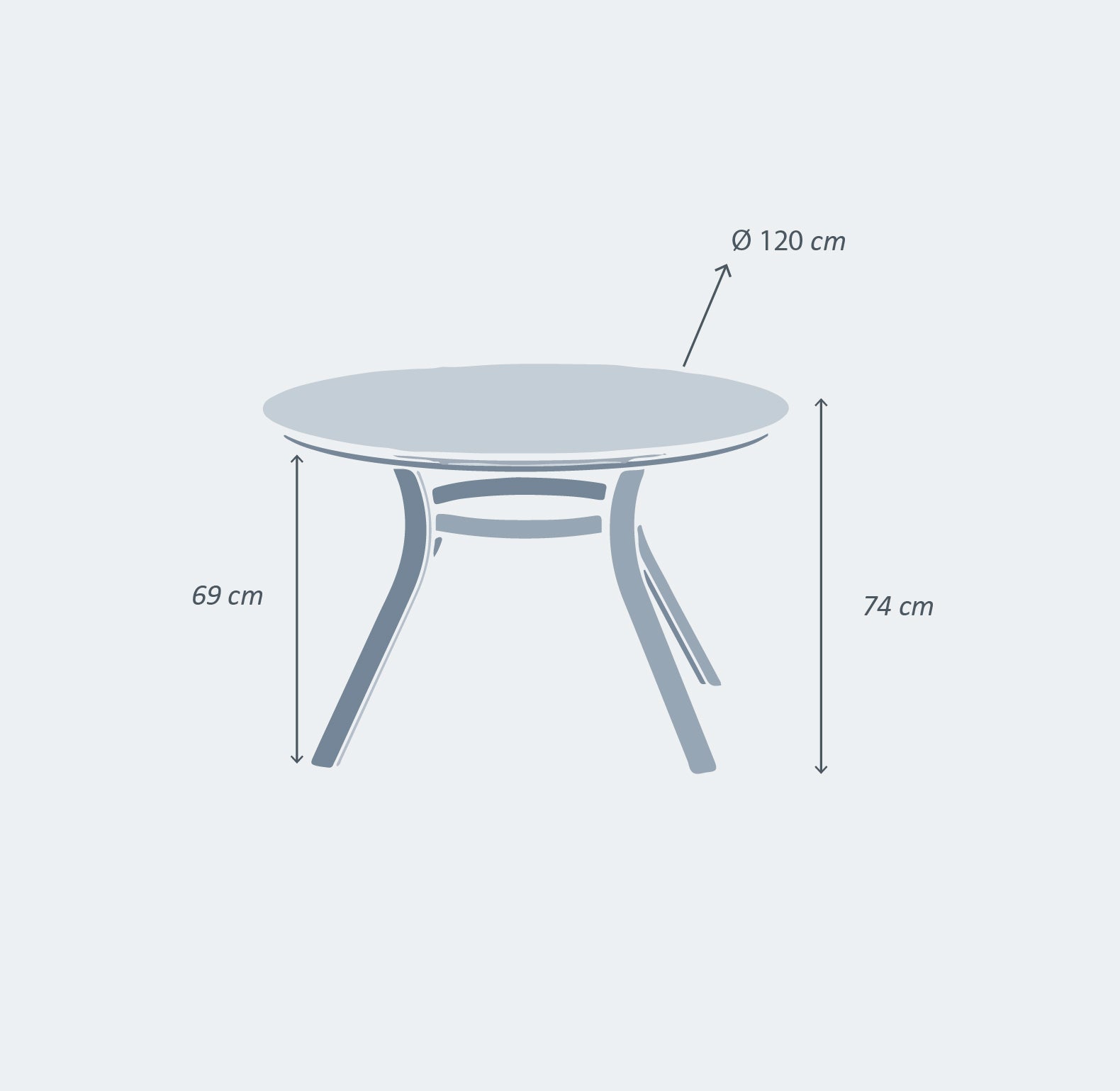 Amalfi Round Garden Table 5 Seats (D120 cm)