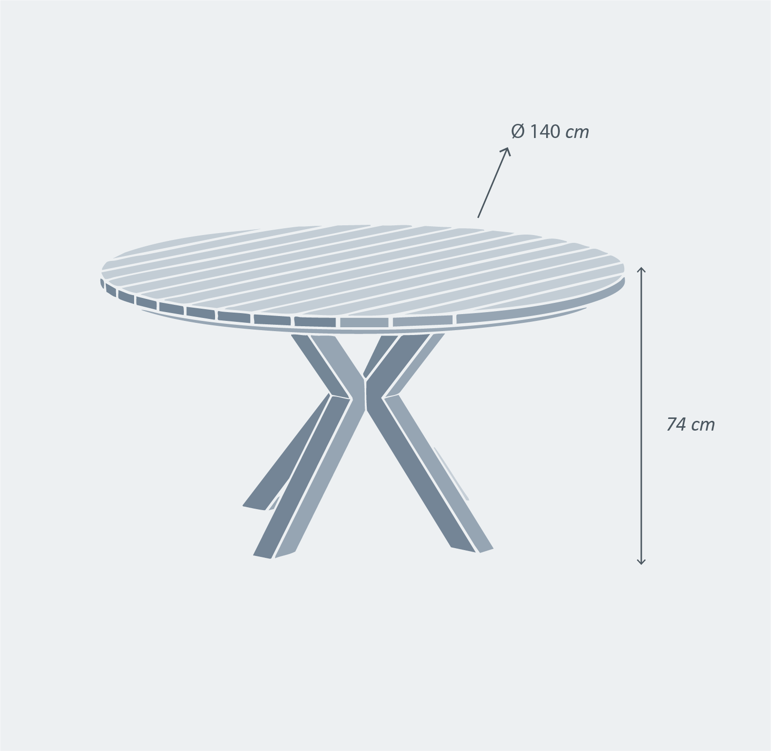 Table de jardin ronde Aluminium/Bois (D140 cm) Bali