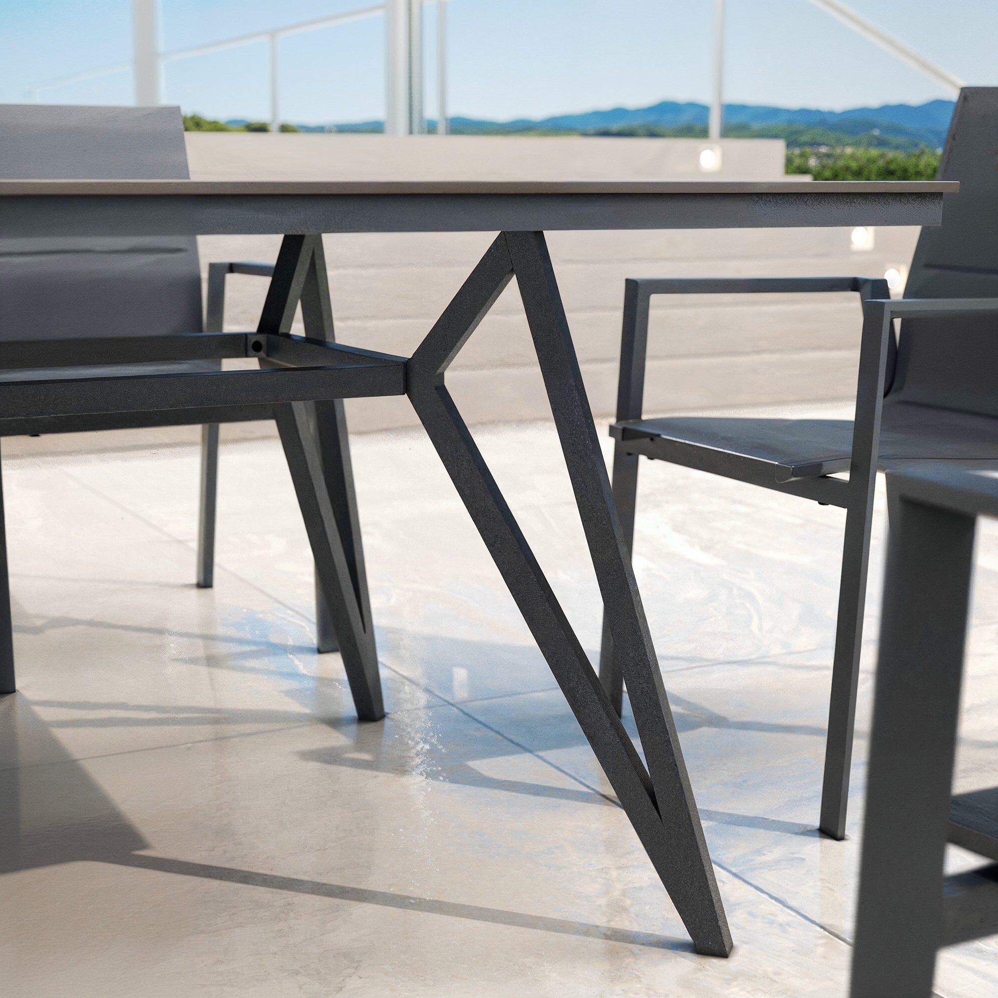 Tavolo da giardino 10 posti Alluminio/HPL Biarritz (220x115cm)