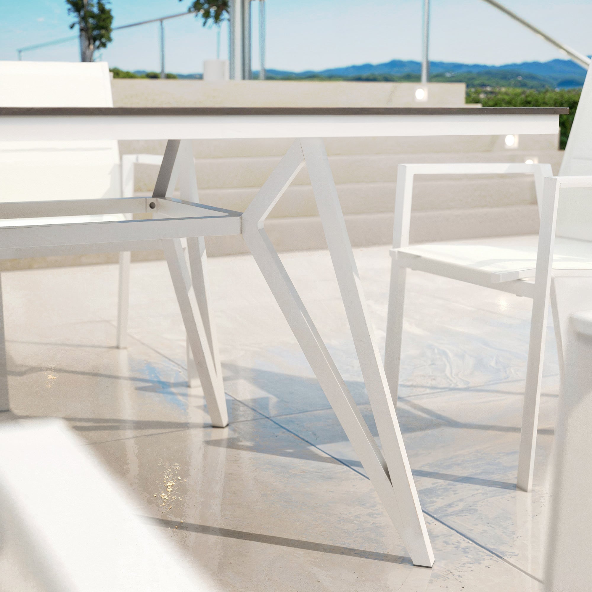 Table de jardin 10 places Aluminium/HPL Biarritz (220x115cm)