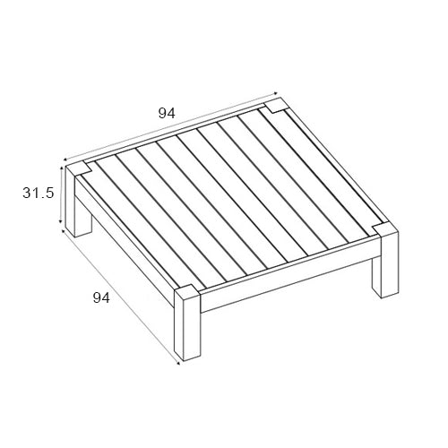 Table basse carrée Bornéo