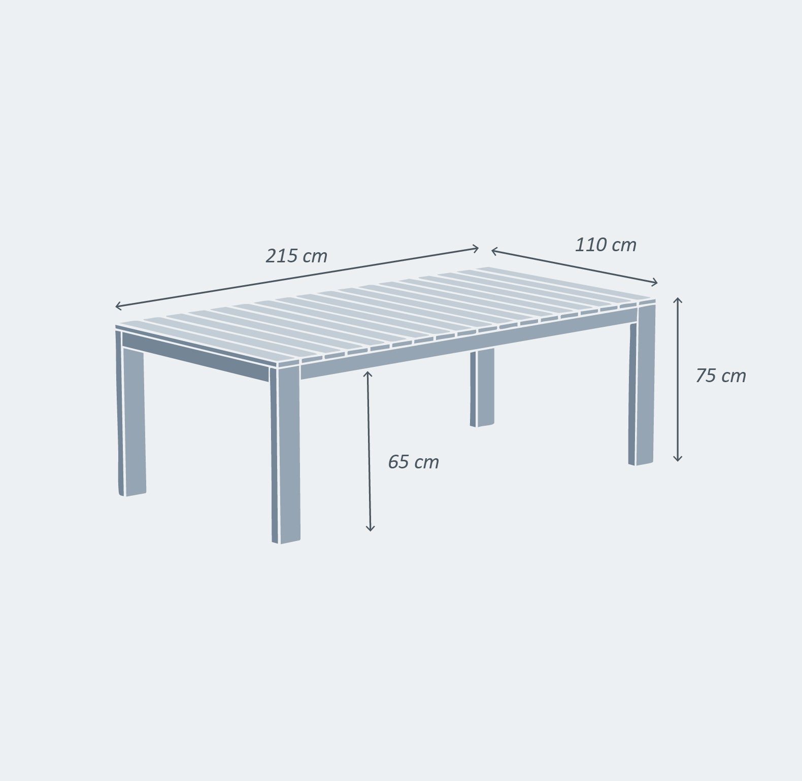 Borneo Rectangular Garden Table ( 215x110 )