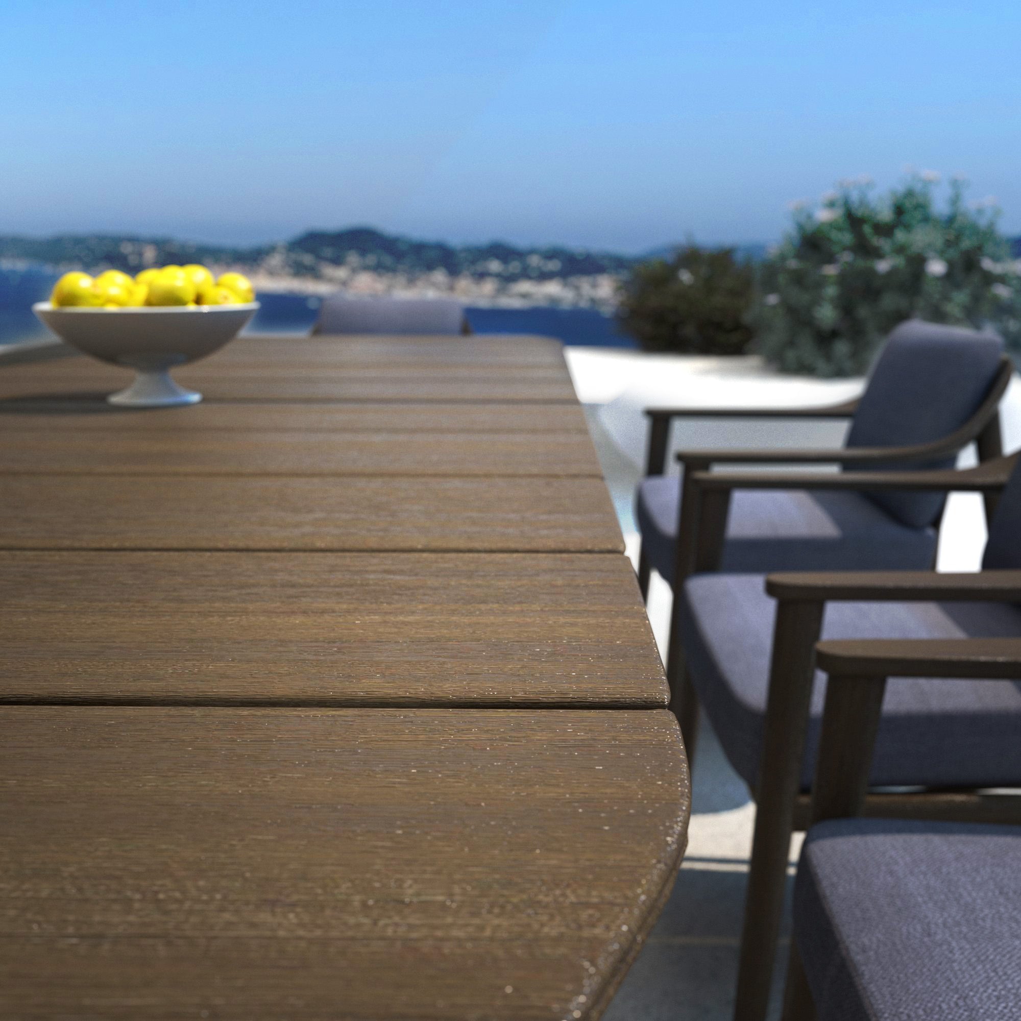 Table de jardin rectangulaire 8 places en Teck Cap Ferrat 260x100cm