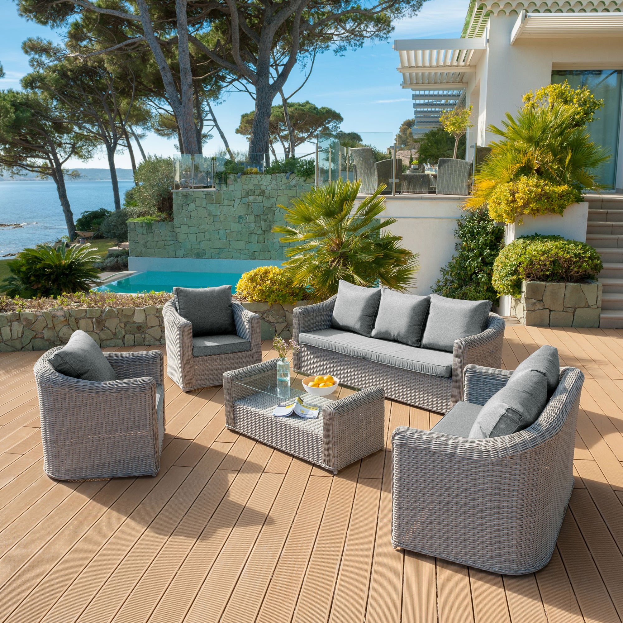 Housse de coussins de remplacement pour salon de jardin Calvi 4 places - Mobellia