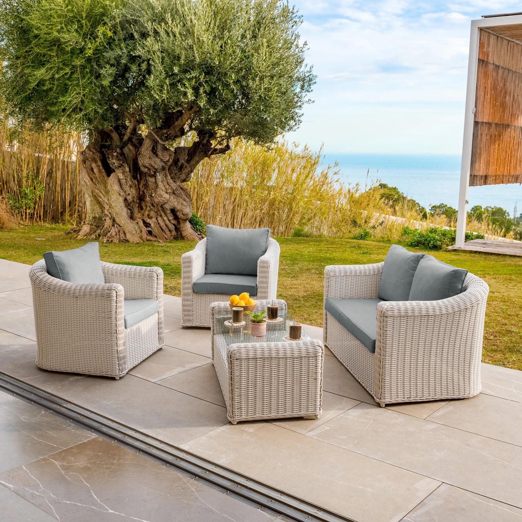 Housse de coussins de remplacement pour salon de jardin Calvi 5 places - Mobellia