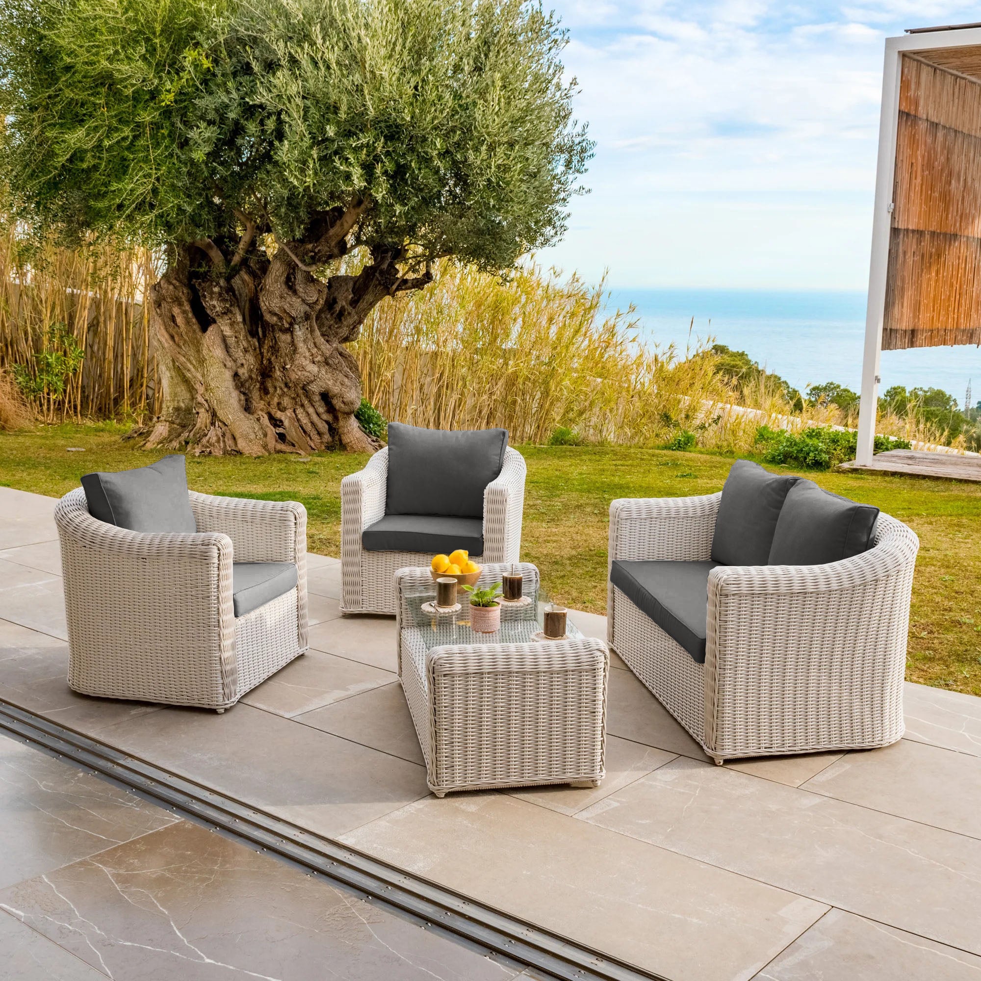 Housse de coussins de remplacement pour salon de jardin Calvi 5 places - Mobellia