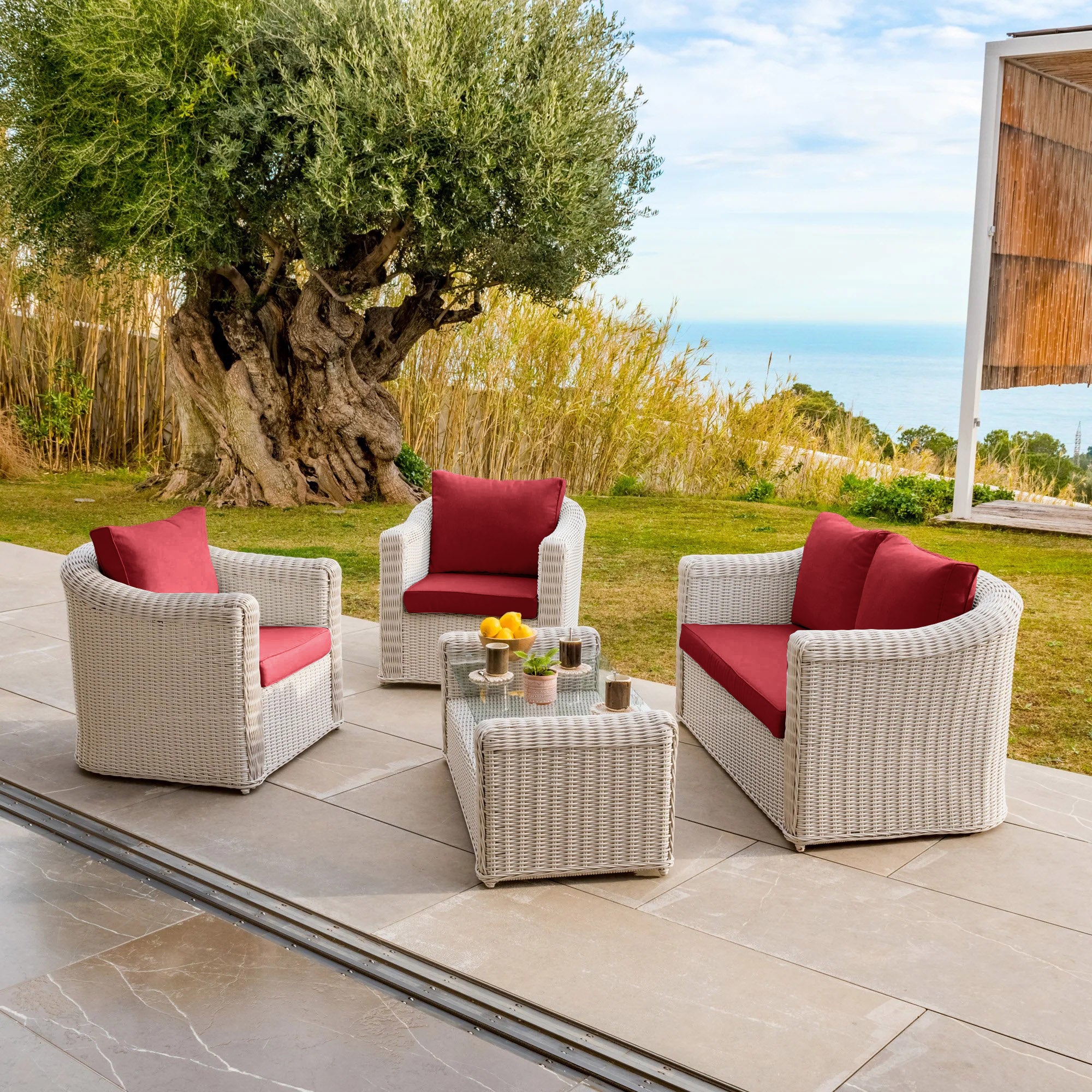 Housse de coussins de remplacement pour salon de jardin Calvi 7 places - Mobellia