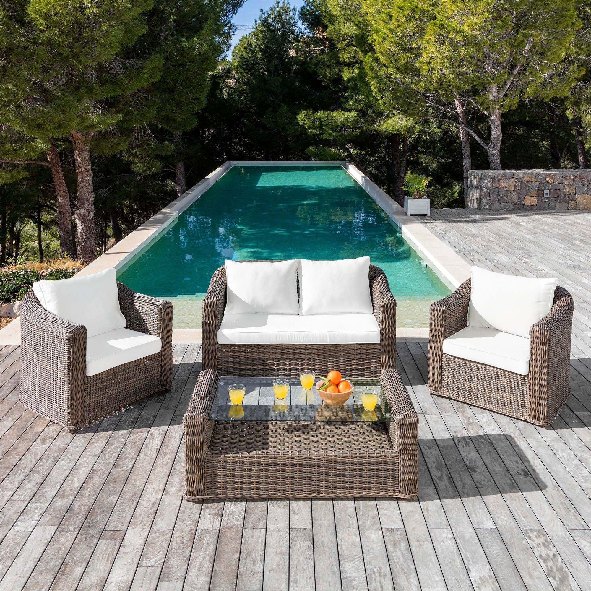 Housse de coussins de remplacement pour salon de jardin Calvi 5 places - Mobellia