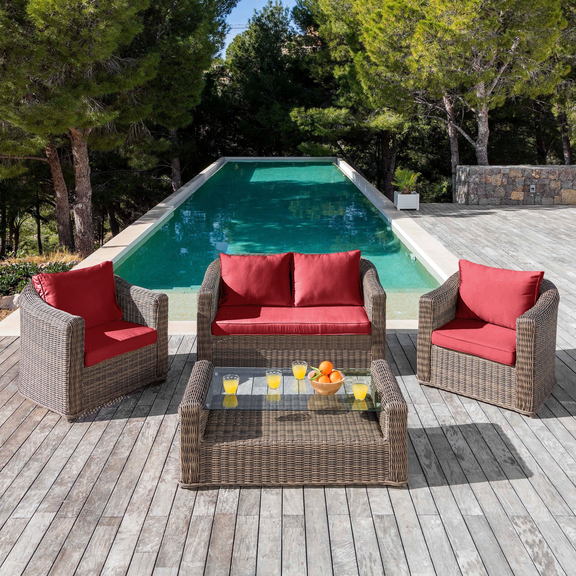 Coussins de remplacement pour salon de jardin Calvi 5 places - Mobellia