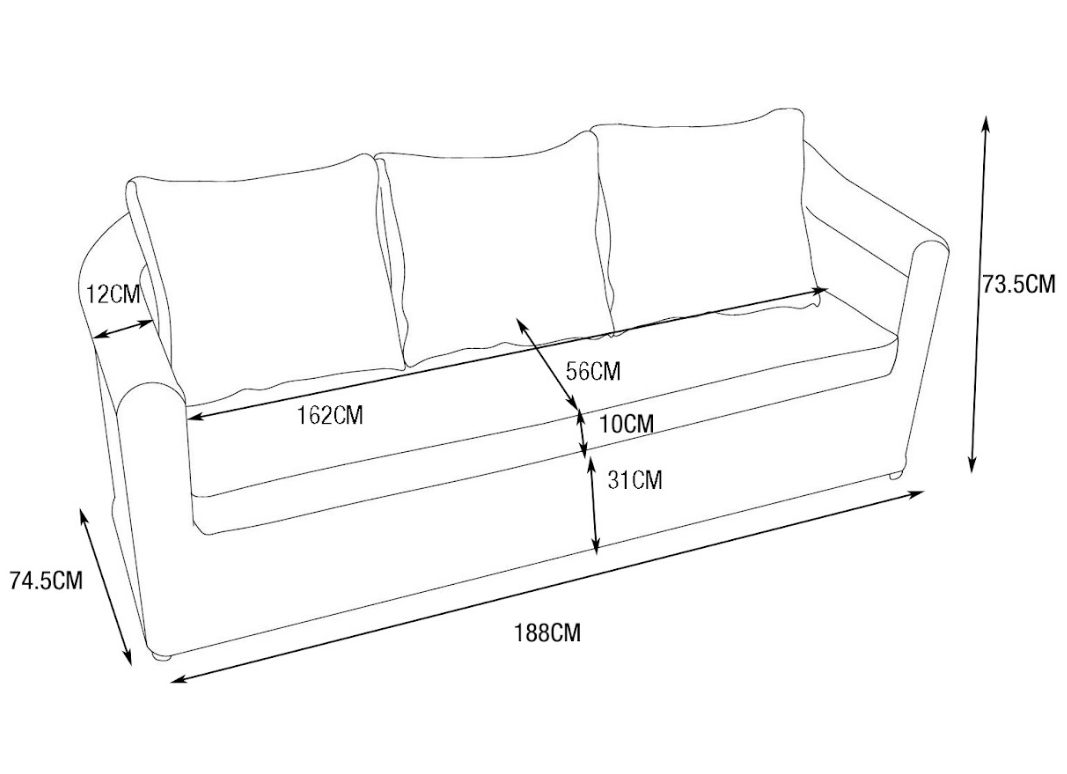 Calvi 3-seater garden sofa