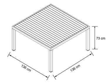 Table de jardin 8 places Aluminium Murano (136 x 136 cm)