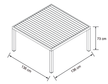 Murano Aluminum 8-Seater Garden Table (136 x 136 cm)