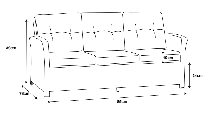 Tivoli 3-seater garden sofa