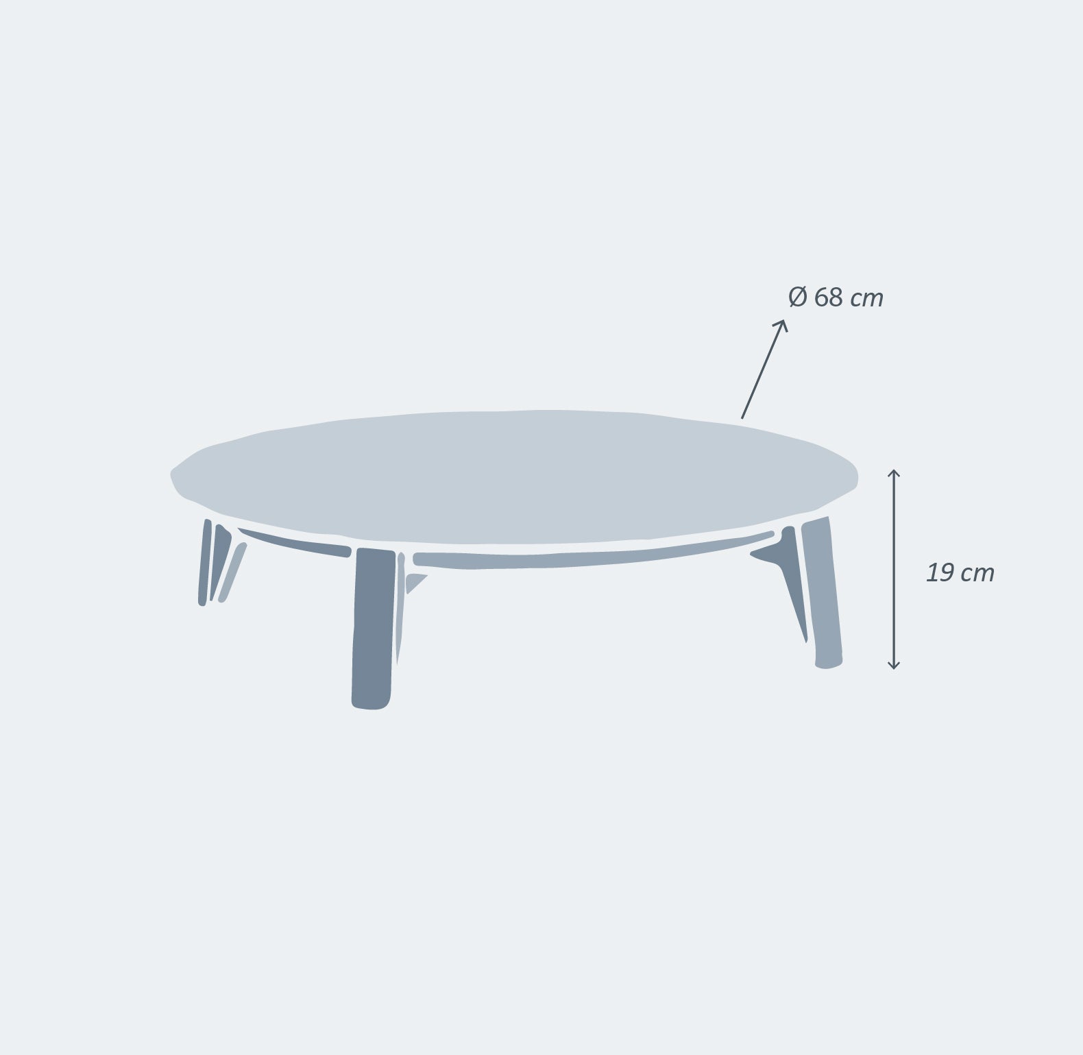 Table basse de jardin Monte Carlo en aluminium (D68 cm)