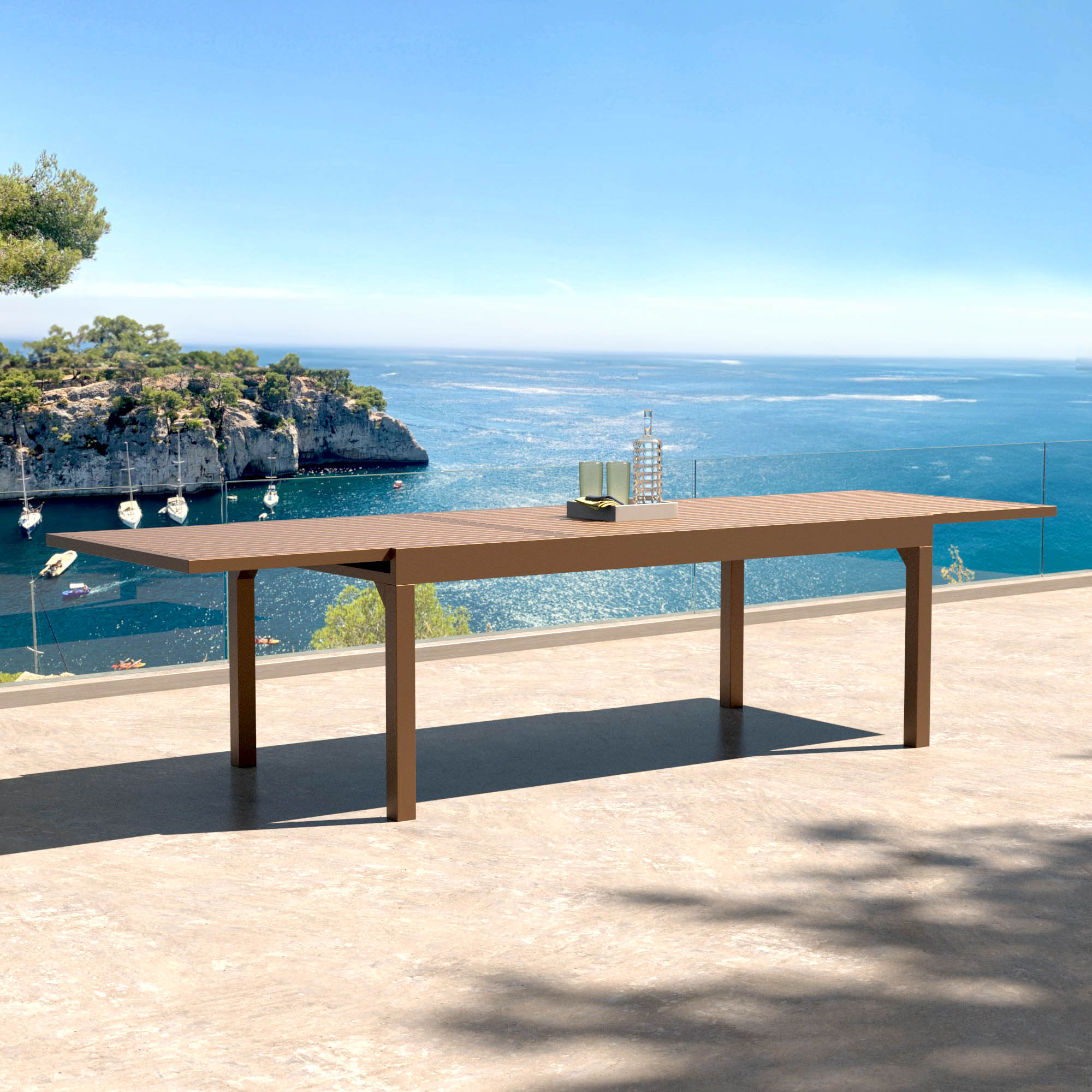Tavolo da giardino allungabile 12 posti Alluminio Murano (320 x 100 cm)