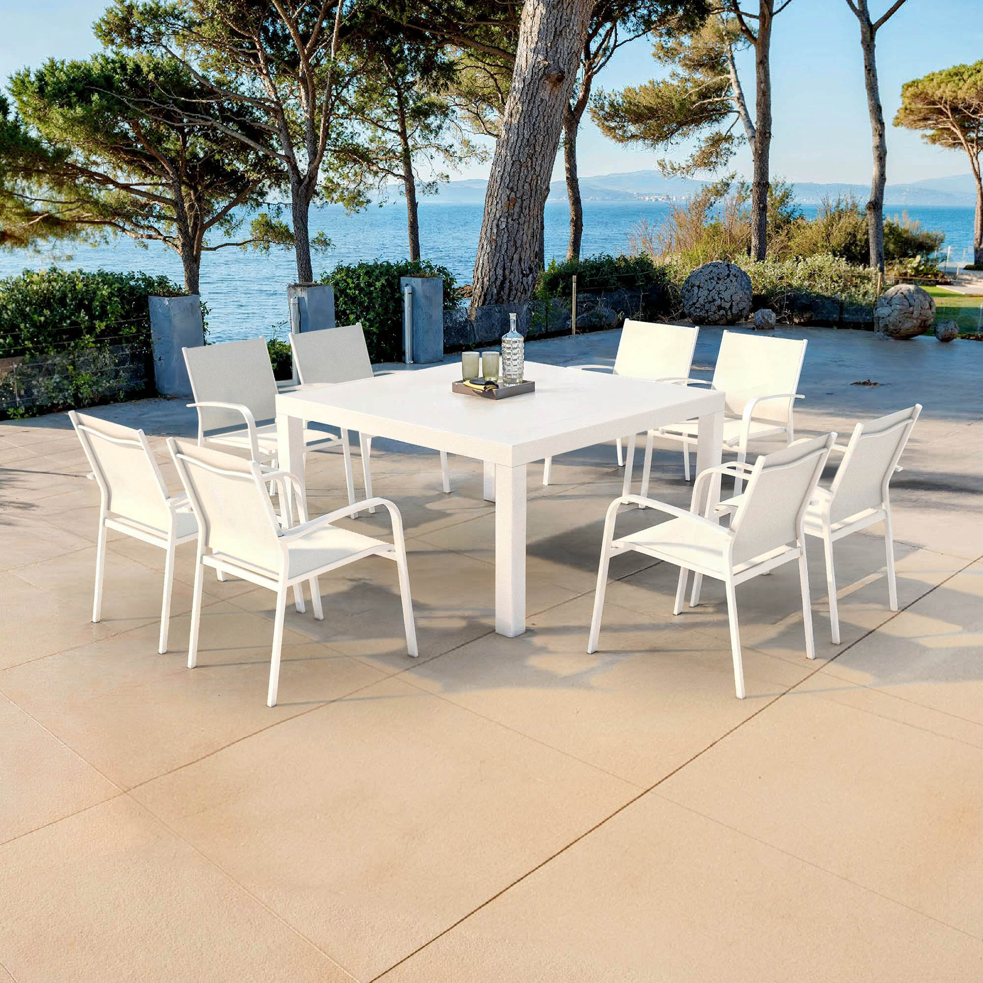 Table de jardin 8 places Aluminium Murano (136 x 136 cm)