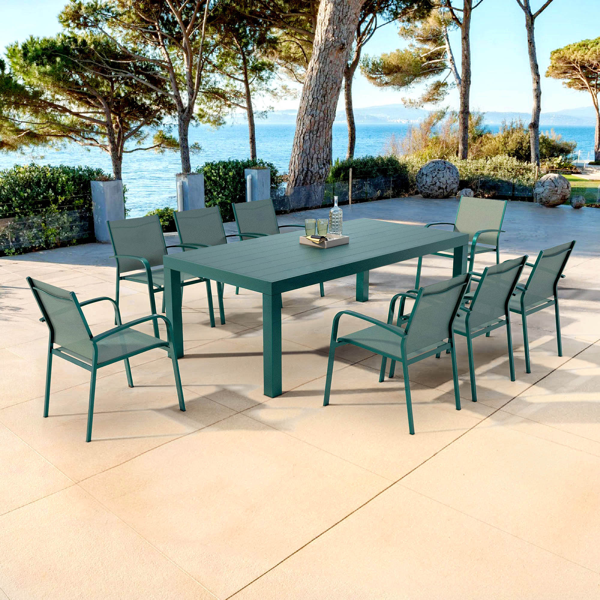 Tavolo da Giardino 8 Posti in Alluminio di Murano (210 x 100 cm)