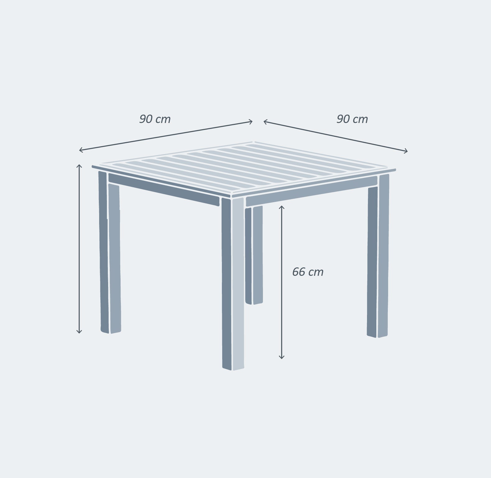 Table de jardin 4 places Aluminium Murano (90 x 90 cm)