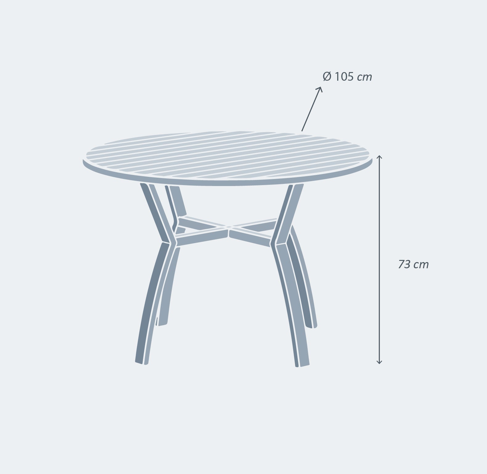 Table de jardin 5 places Aluminium Murano (D105 cm)
